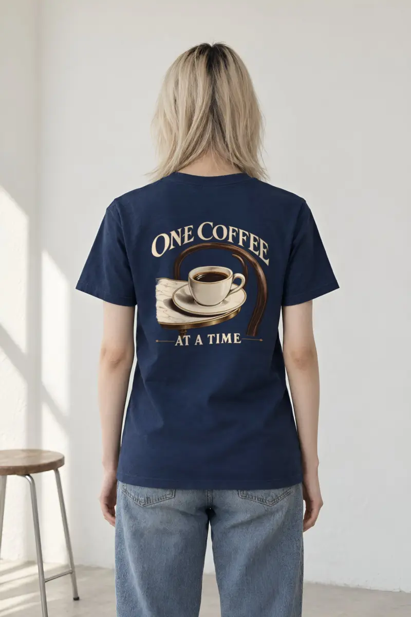 "One Coffee at a Time" Heavyweight Unisex Crewneck T-shirt