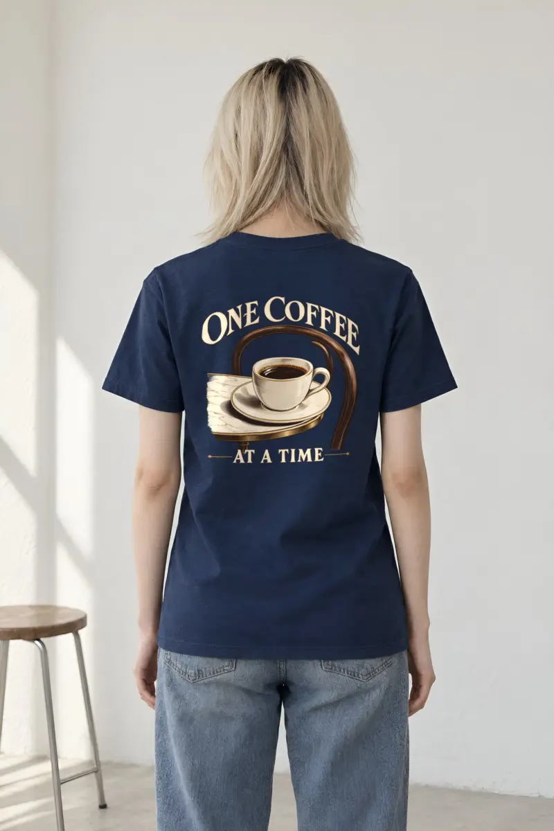 "One Coffee at a Time" Heavyweight Unisex Crewneck T-shirt