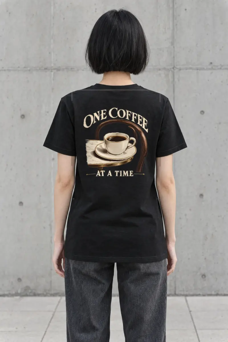 "One Coffee at a Time" Heavyweight Unisex Crewneck T-shirt