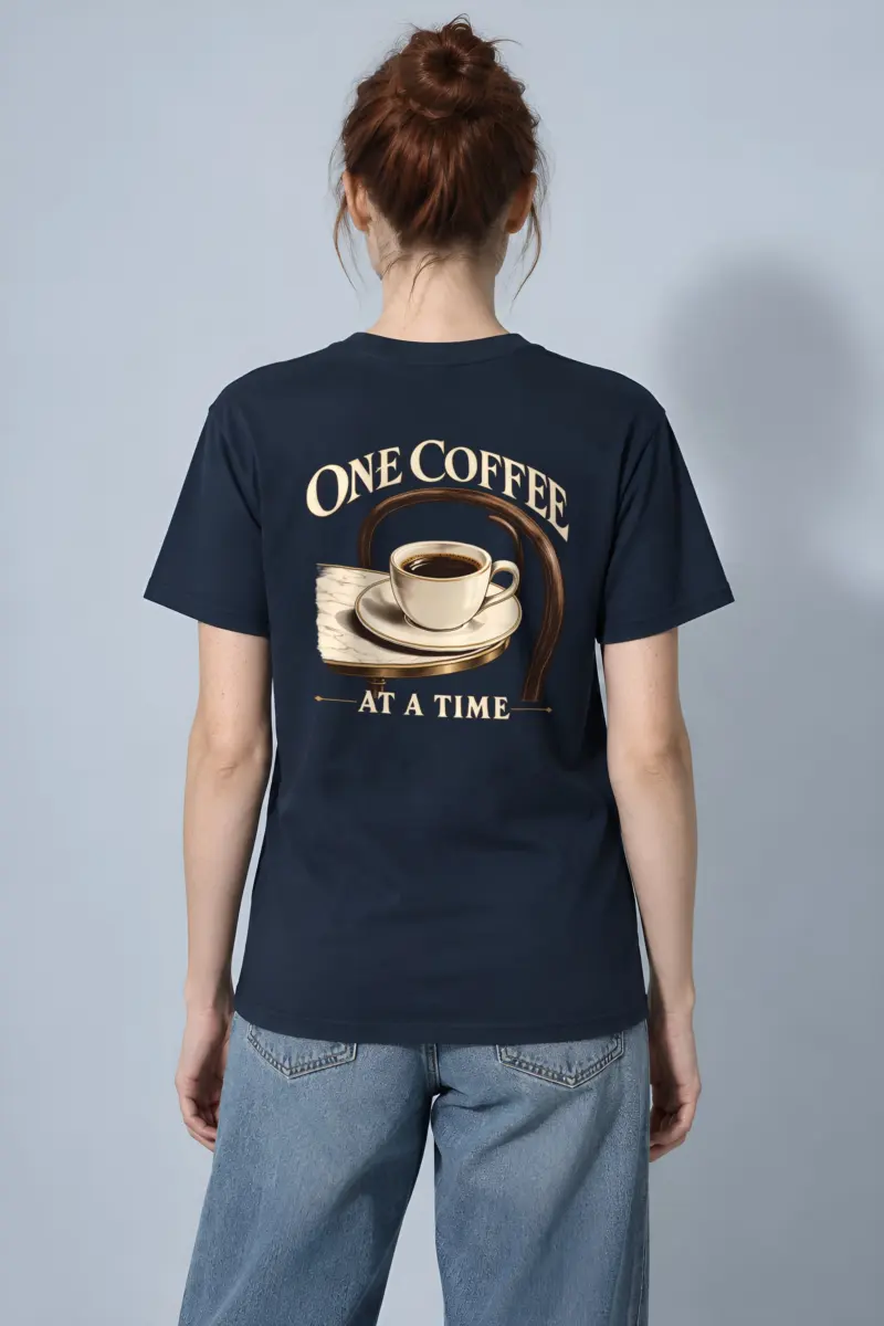 "One Coffee at a Time" Heavyweight Unisex Crewneck T-shirt