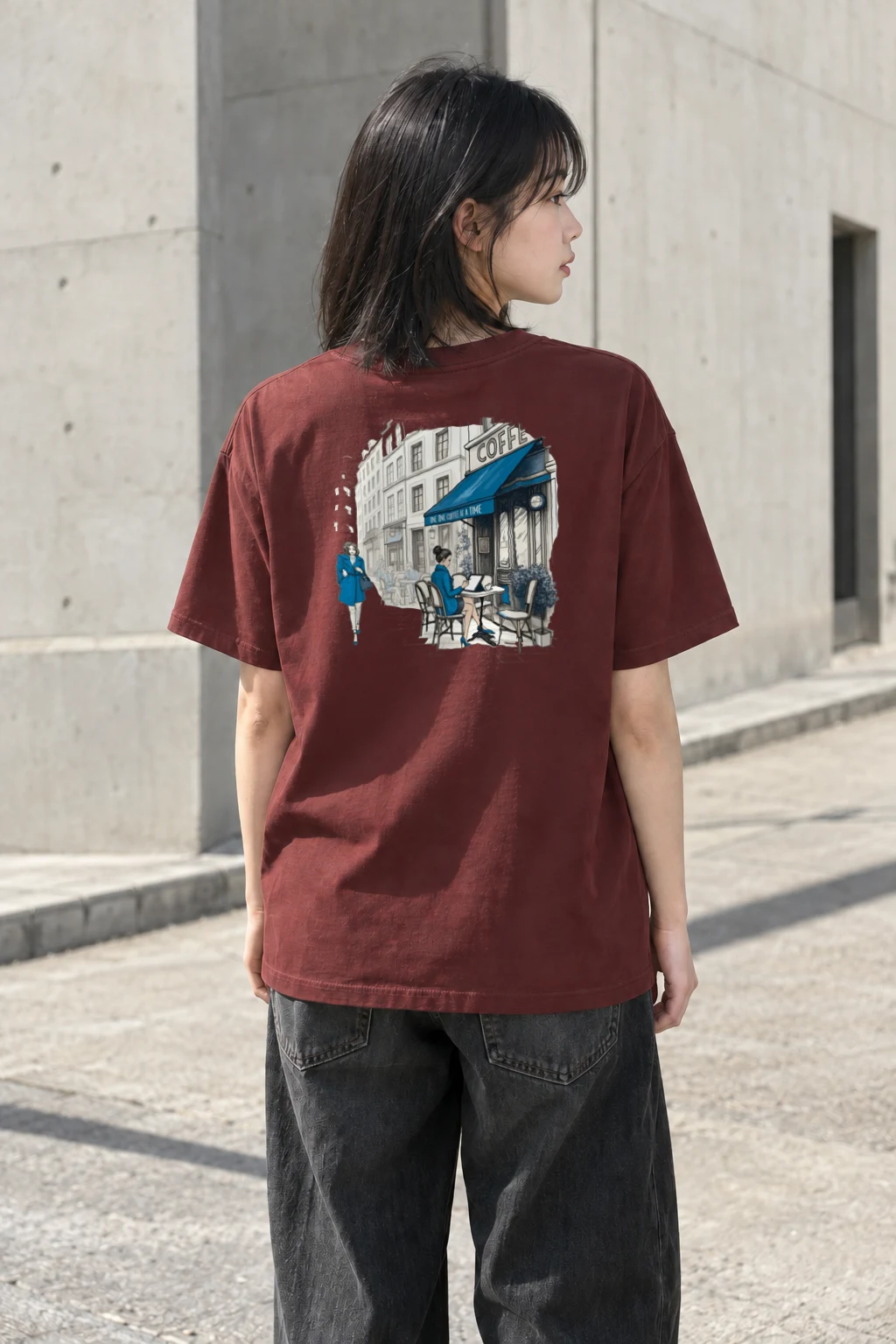 "One Coffee At A Time" Heavyweight Unisex Crewneck T-shirt | Gildan 5000