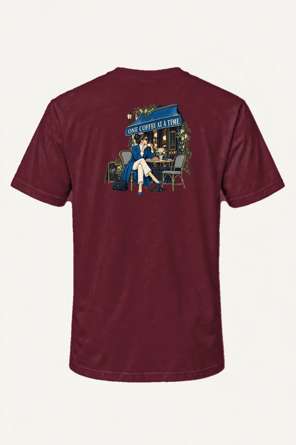 "One Coffee At A Time" Heavyweight Unisex Crewneck T-shirt | Gildan 5000