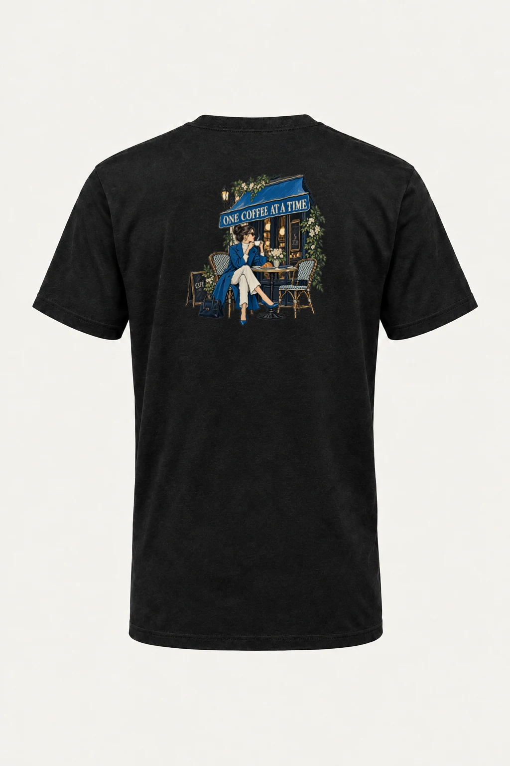 "One Coffee At A Time" Heavyweight Unisex Crewneck T-shirt | Gildan 5000