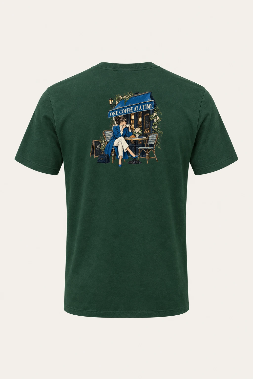 "One Coffee At A Time" Heavyweight Unisex Crewneck T-shirt | Gildan 5000