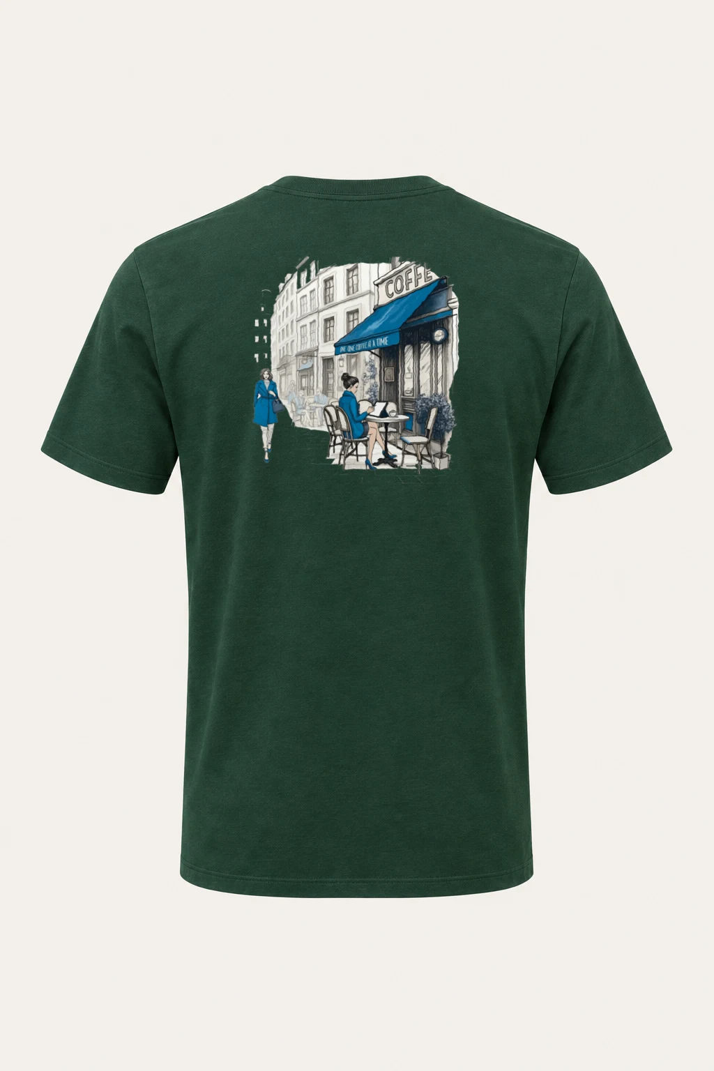 "One Coffee At A Time" Heavyweight Unisex Crewneck T-shirt | Gildan 5000