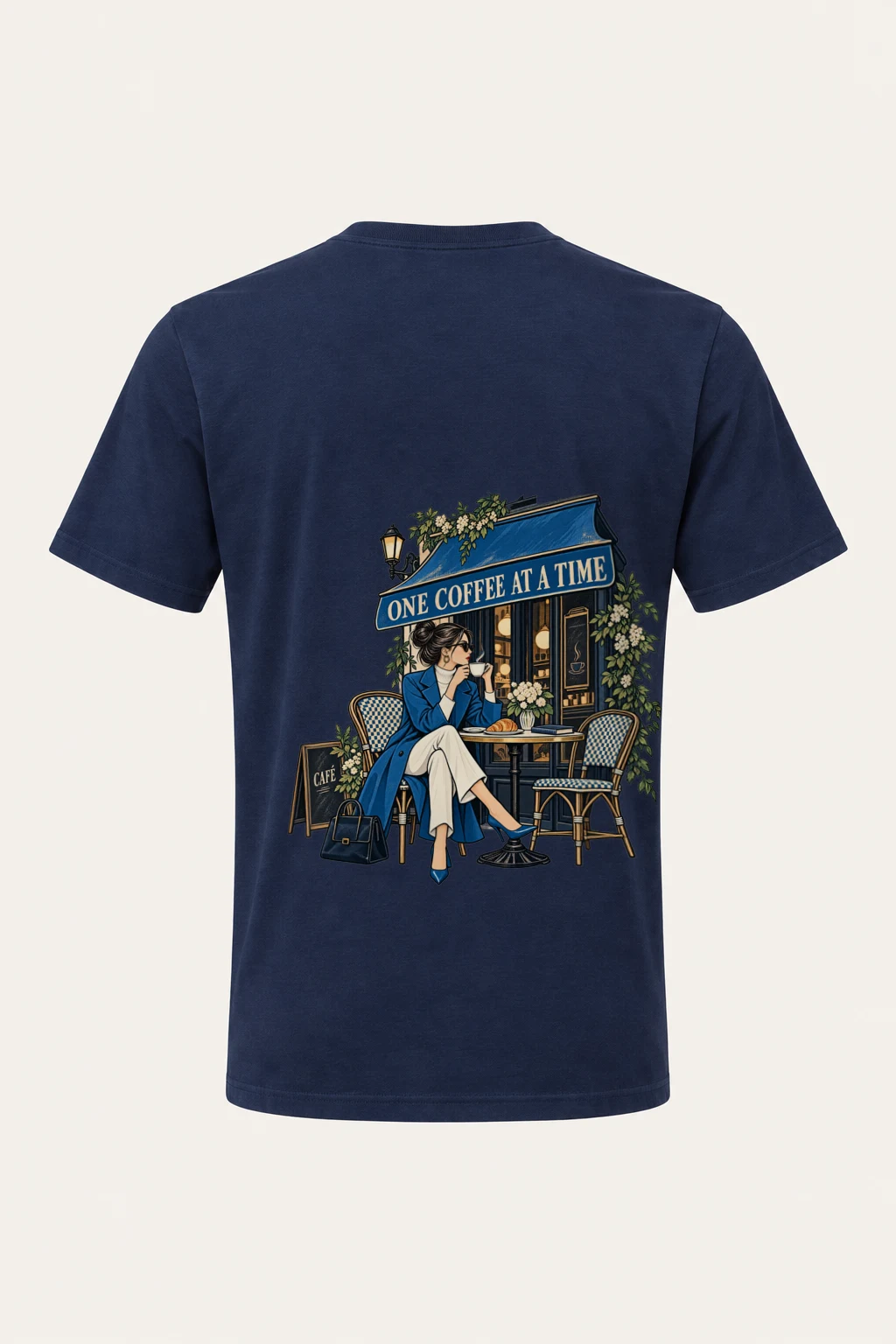 "One Coffee At A Time" Heavyweight Unisex Crewneck T-shirt | Gildan 5000