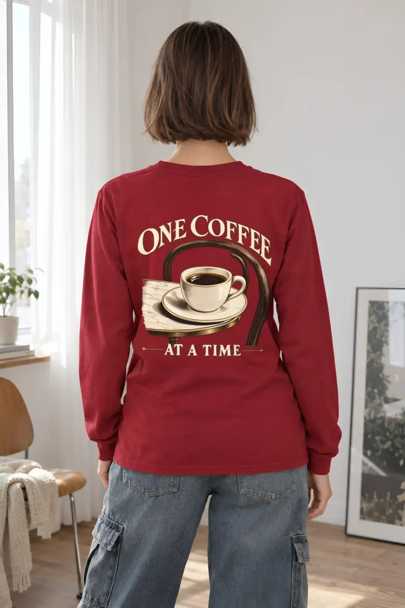 "One Coffee At A Time" Unisex Longsleeve T-shirt
