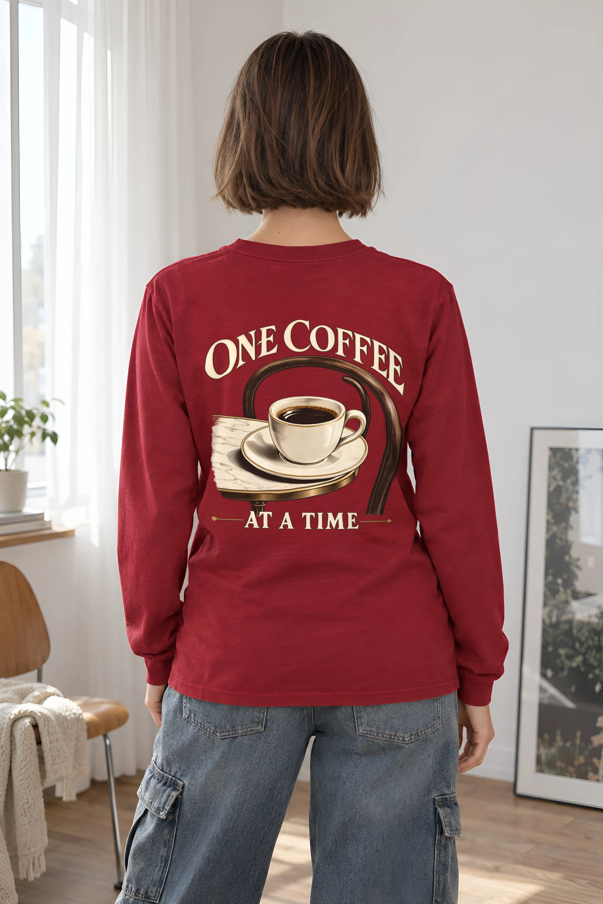 "One Coffee At A Time" Unisex Longsleeve T-shirt