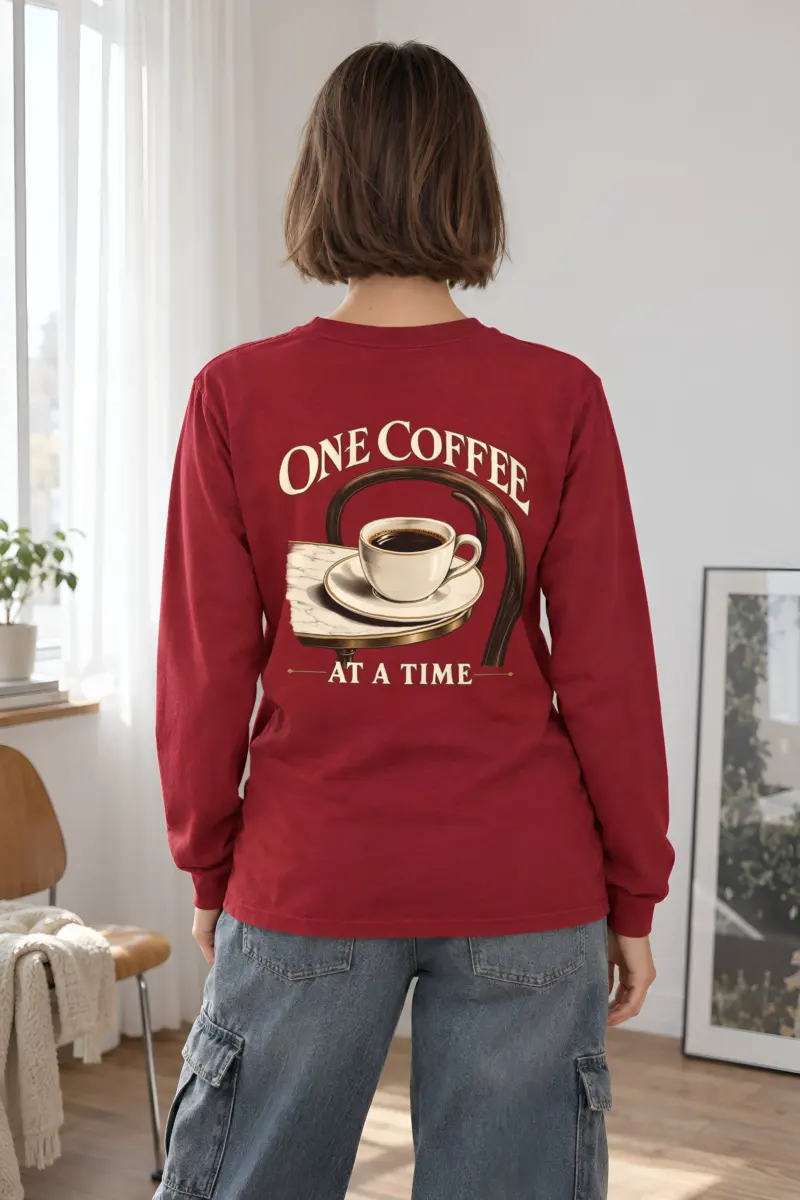 "One Coffee At A Time" Unisex Longsleeve T-shirt