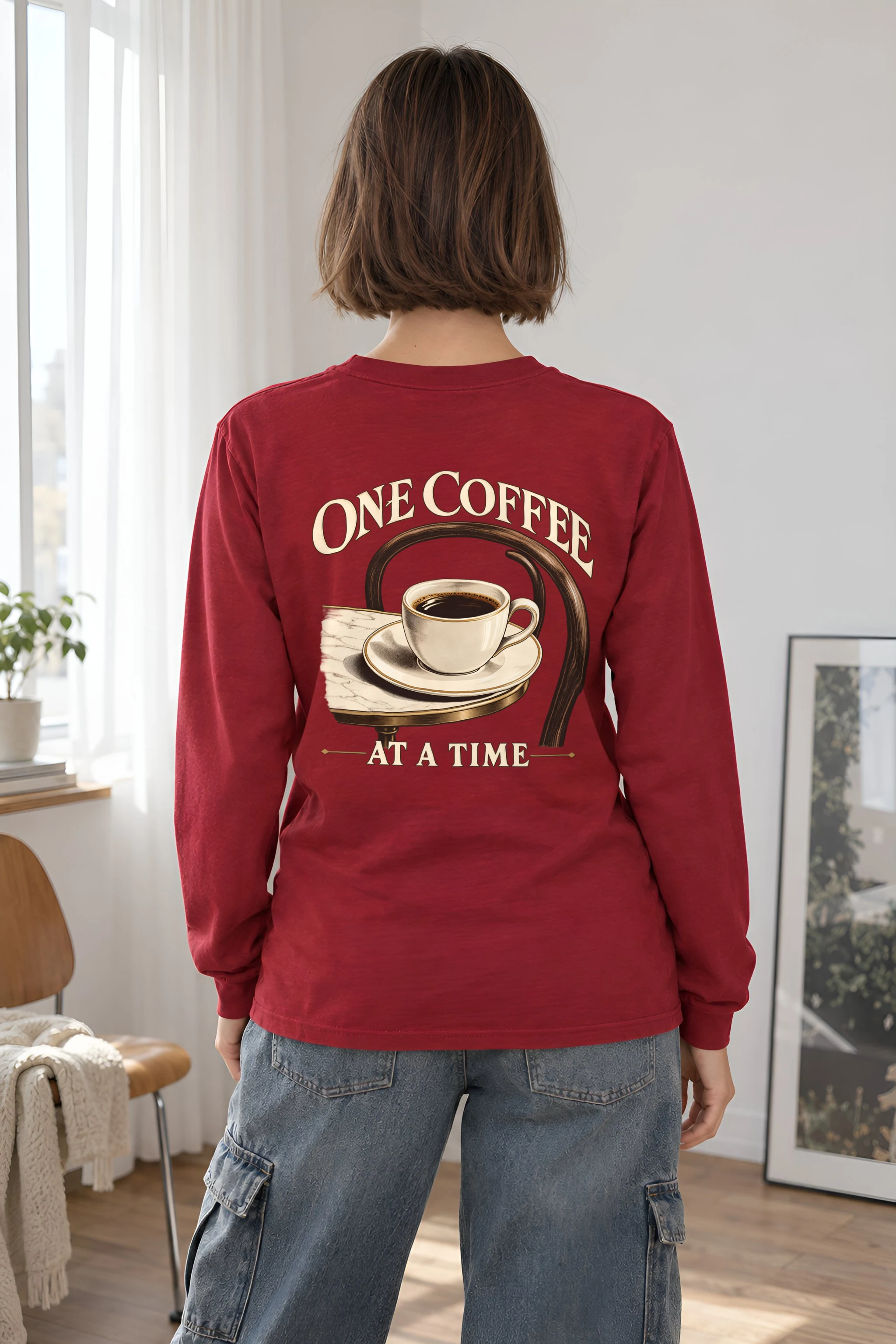 "One Coffee At A Time" Unisex Longsleeve T-shirt