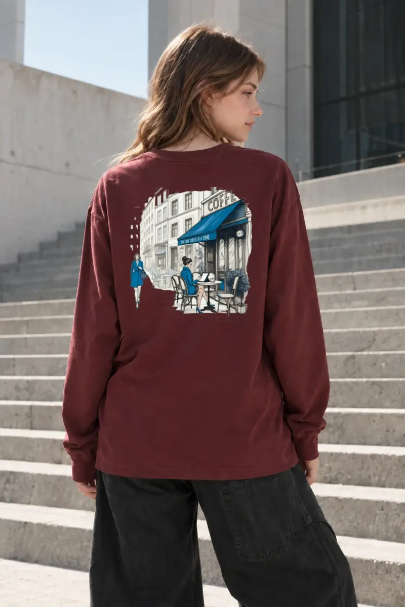 "One Coffee At A Time" Unisex Longsleeve T-shirt | Gildan 2400
