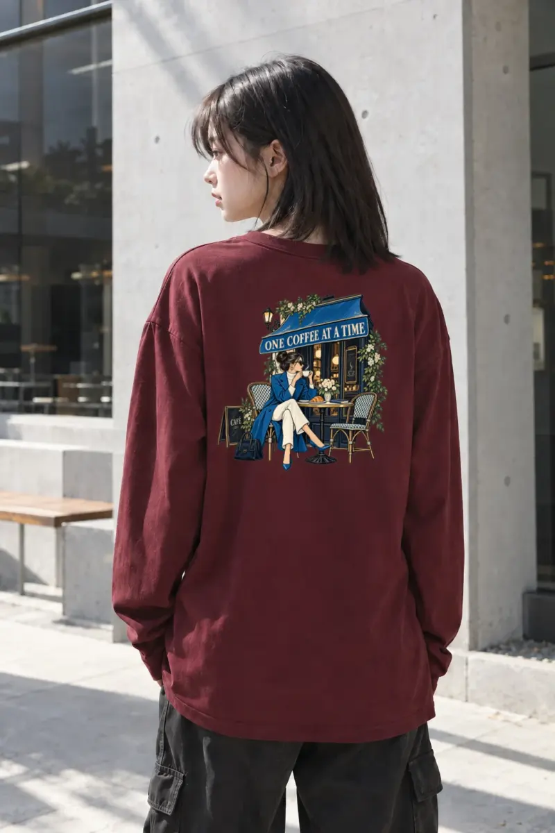 "One Coffee At A Time" Unisex Longsleeve T-shirt | Gildan 2400