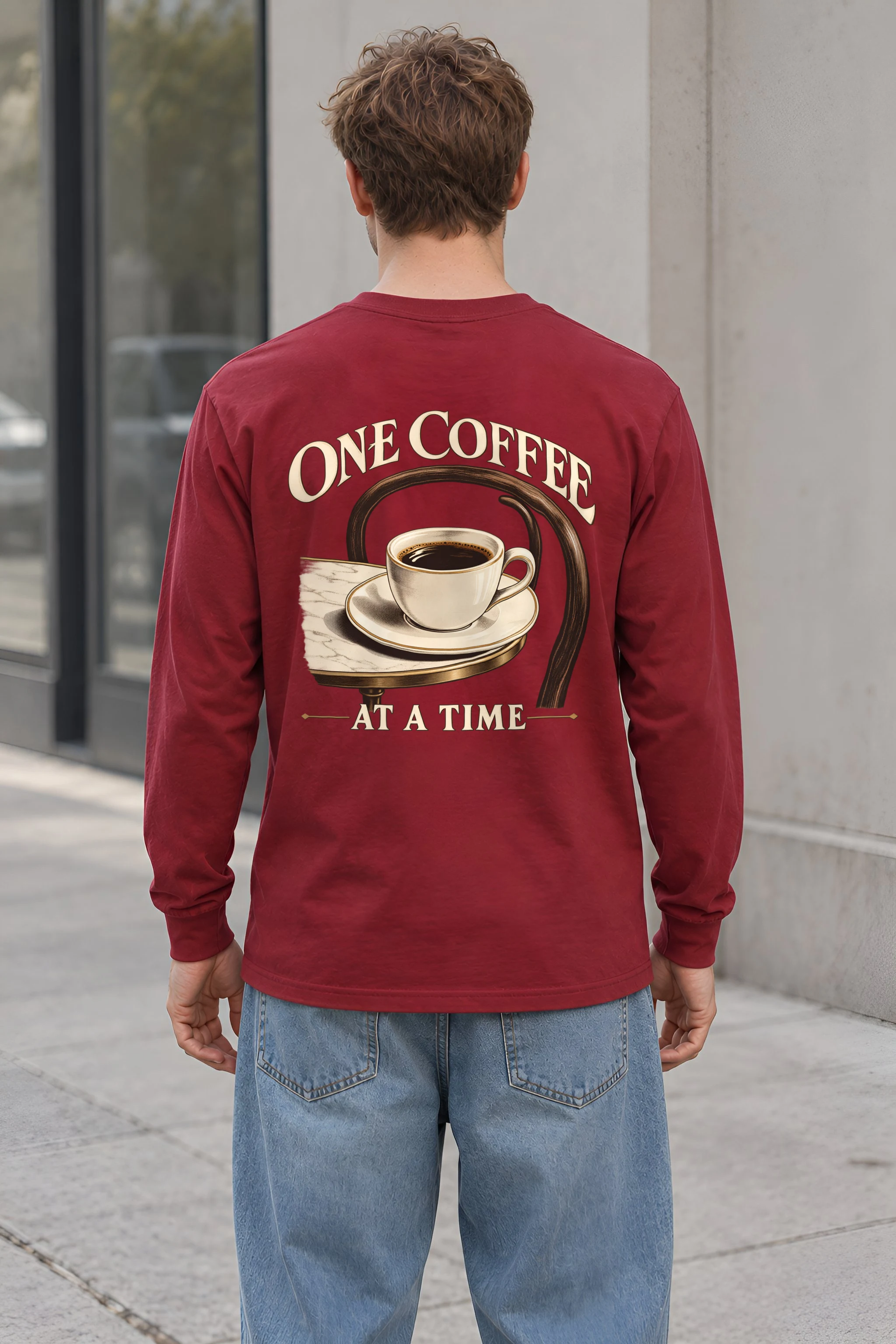 "One Coffee At A Time" Unisex Longsleeve T-shirt