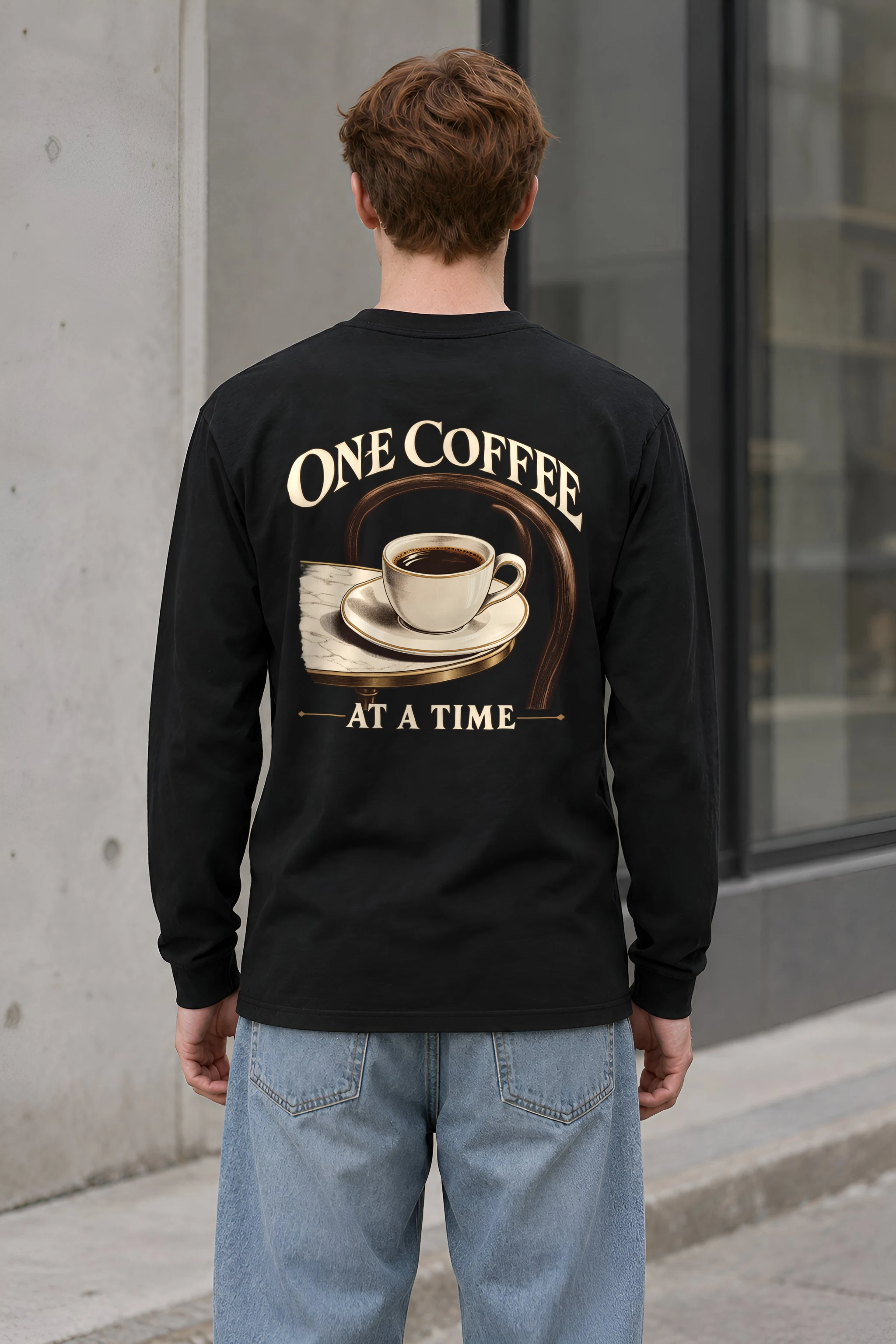 "One Coffee At A Time" Unisex Longsleeve T-shirt