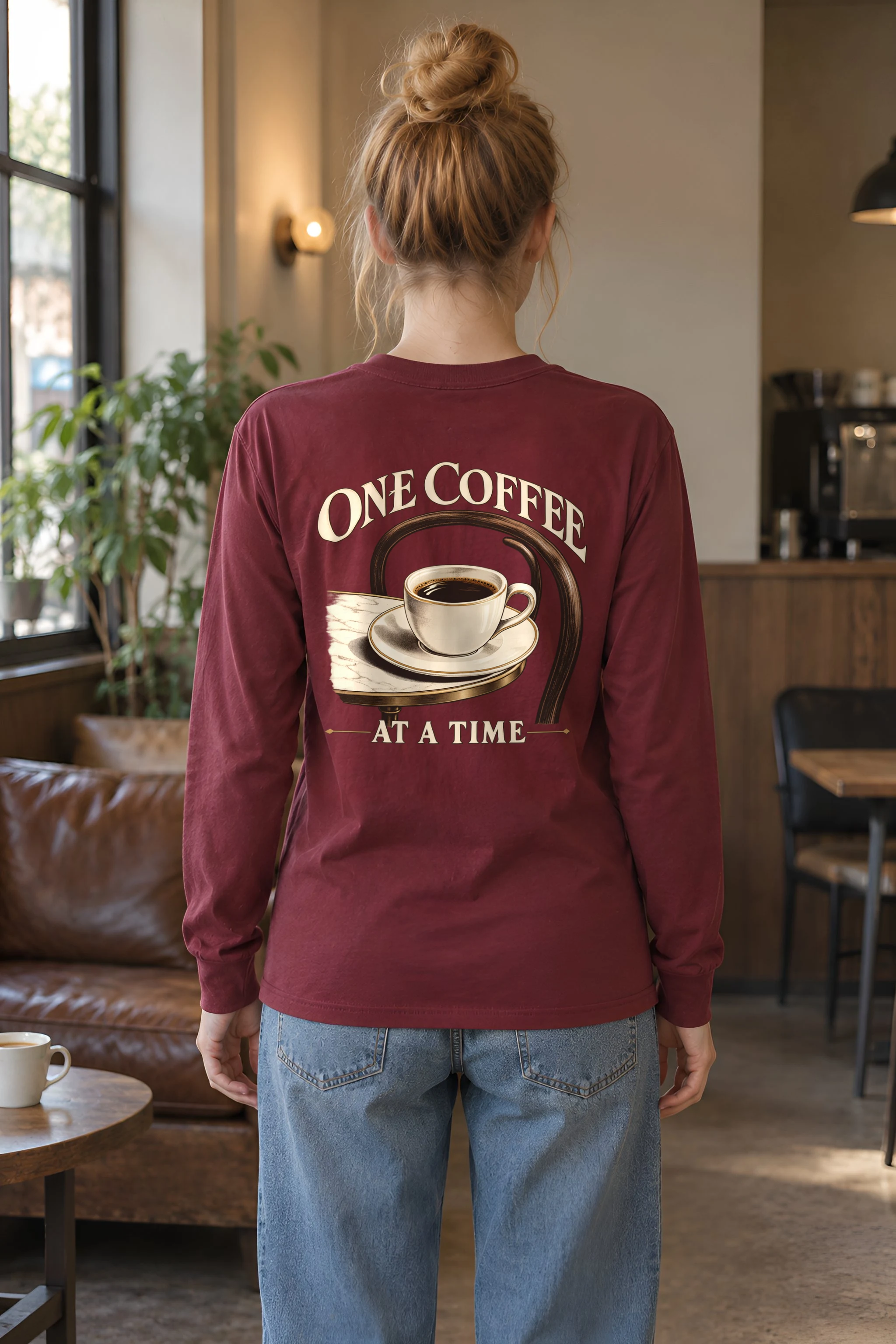 "One Coffee At A Time" Unisex Longsleeve T-shirt