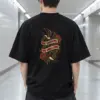 "One Crossing Two Swallows" Men's Oversized Heavyweight Crewneck T-Shirt