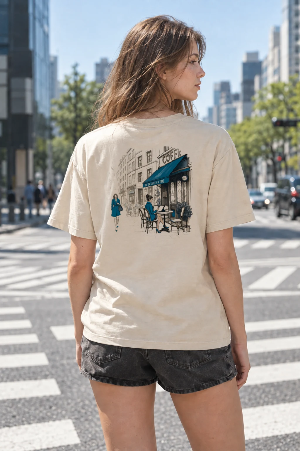 "One Cup At A Time" Heavyweight Unisex Crewneck T-shirt | Gildan 5000
