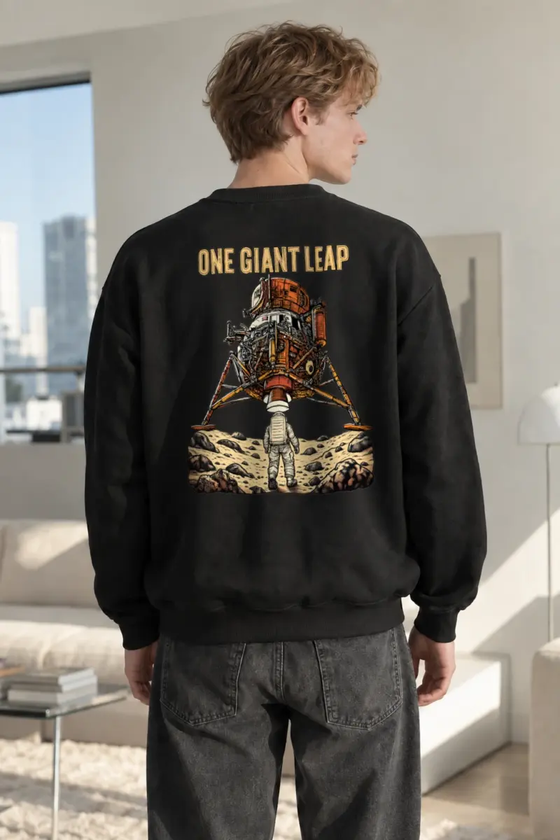 “One Giant Leap” Heavy Blend Unisex Crewneck Sweatshirt | Gildan 18000