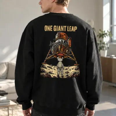 "One Giant Leap" Heavy Blend Unisex Crewneck Sweatshirt | Gildan 18000