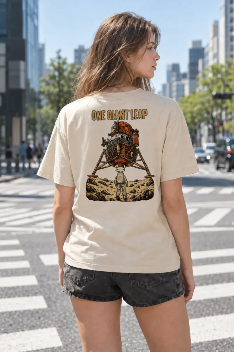 "One Giant Leap" Heavyweight Unisex Crewneck T-shirt