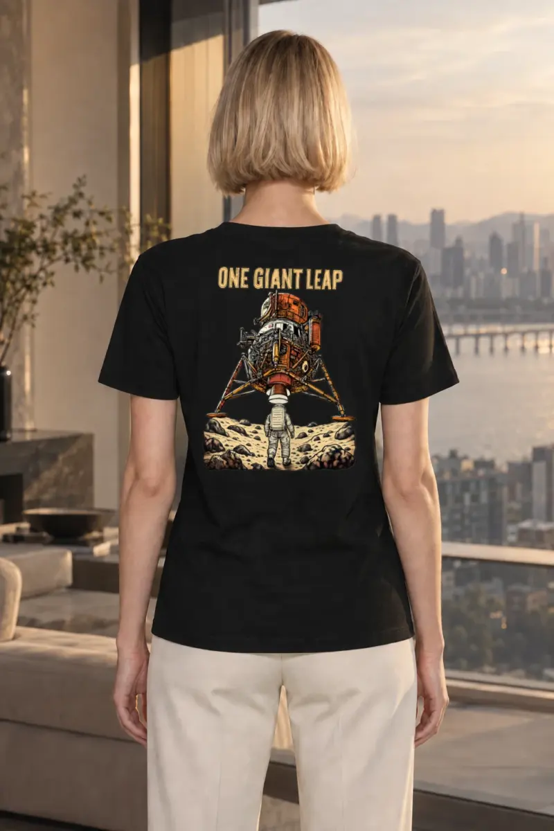 "One Giant Leap" Heavyweight Unisex Crewneck T-shirt | Gildan 5000