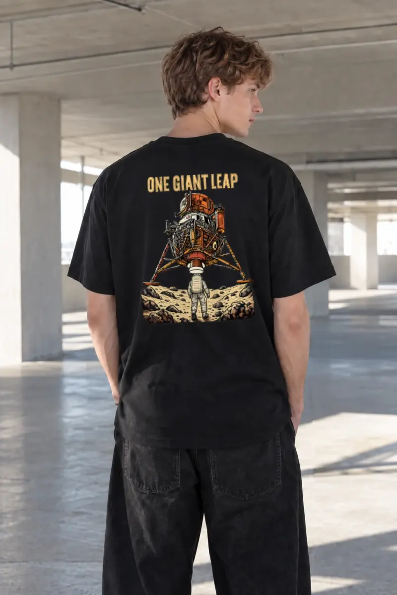 "One Giant Leap" Heavyweight Unisex Crewneck T-shirt | Gildan 5000