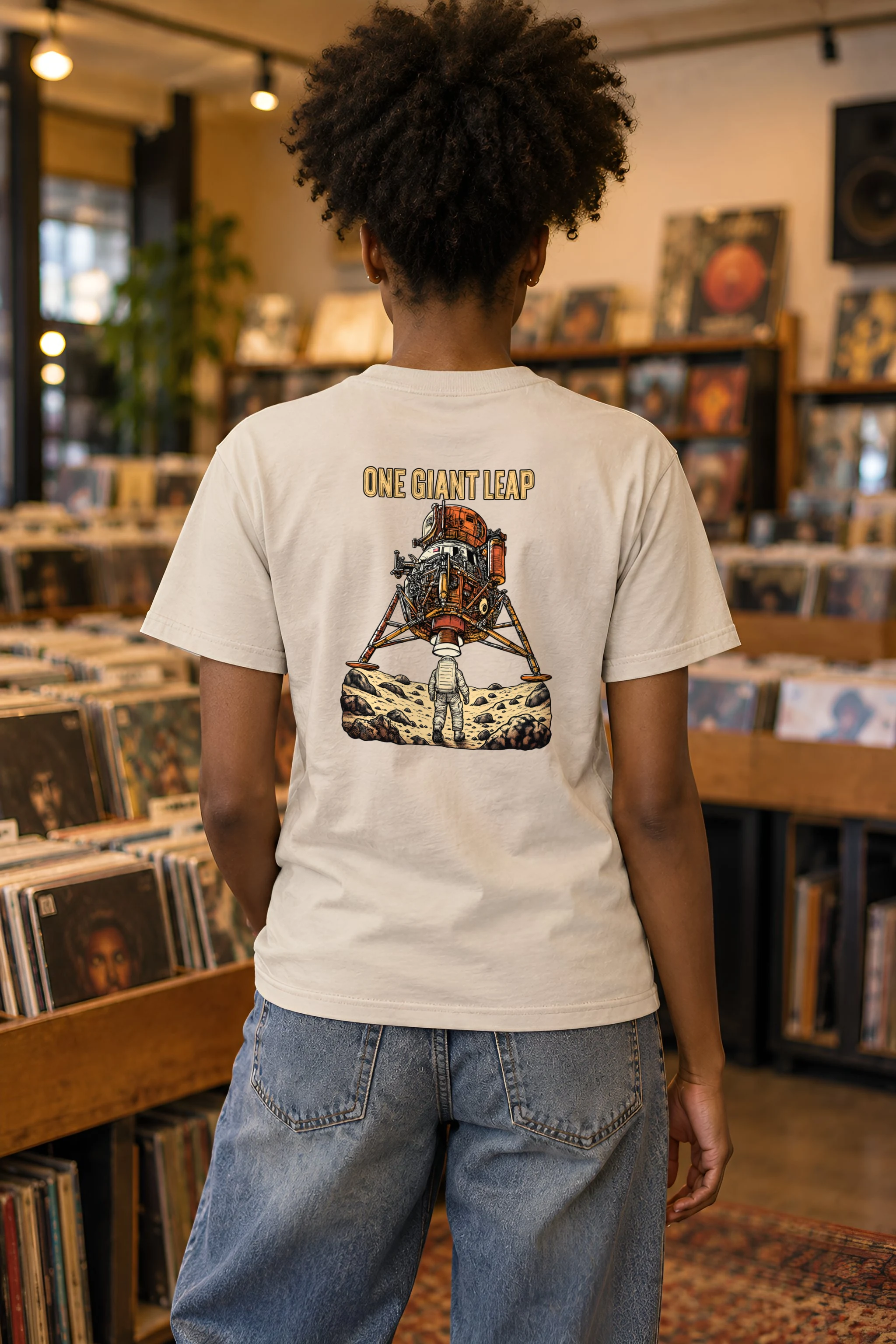 "One Giant Leap" Heavyweight Unisex Crewneck T-shirt