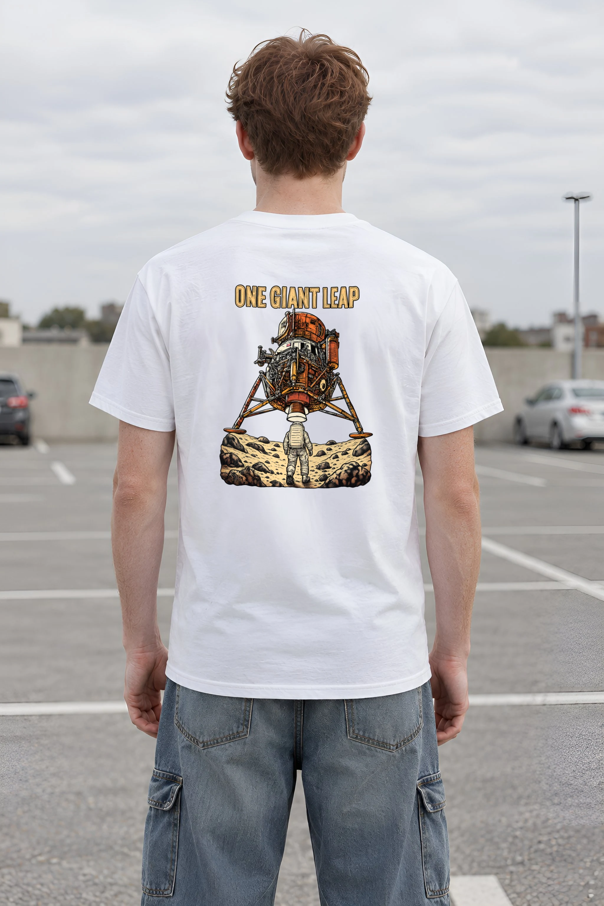 "One Giant Leap" Heavyweight Unisex Crewneck T-shirt