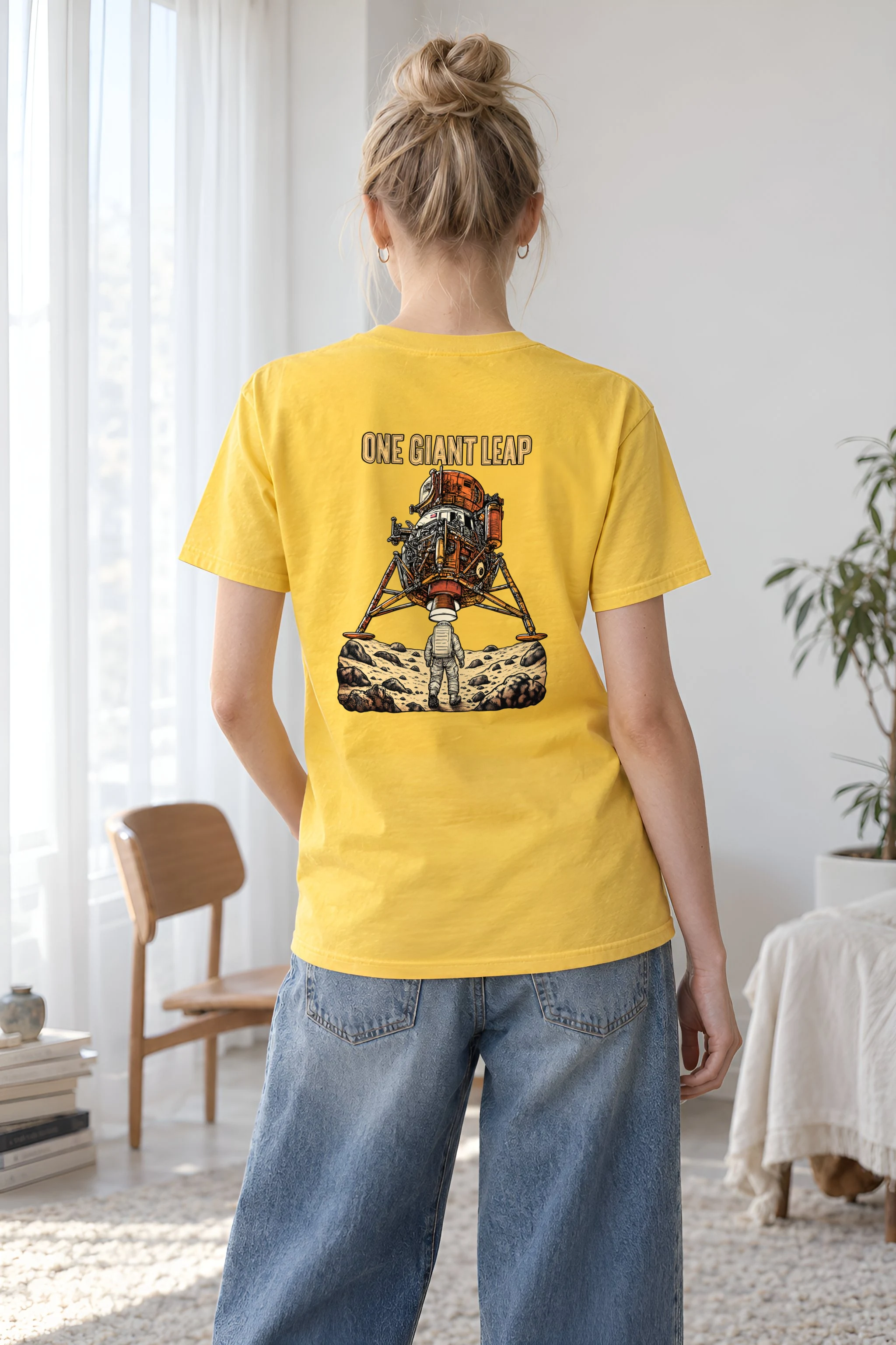"One Giant Leap" Heavyweight Unisex Crewneck T-shirt