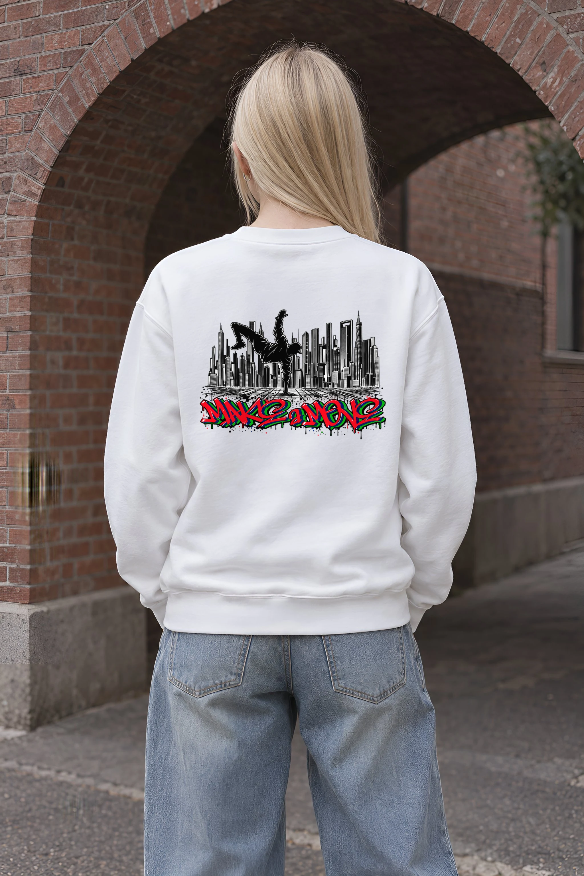 "One Hand Breakdancer" 1 Crewneck Sweatshirt