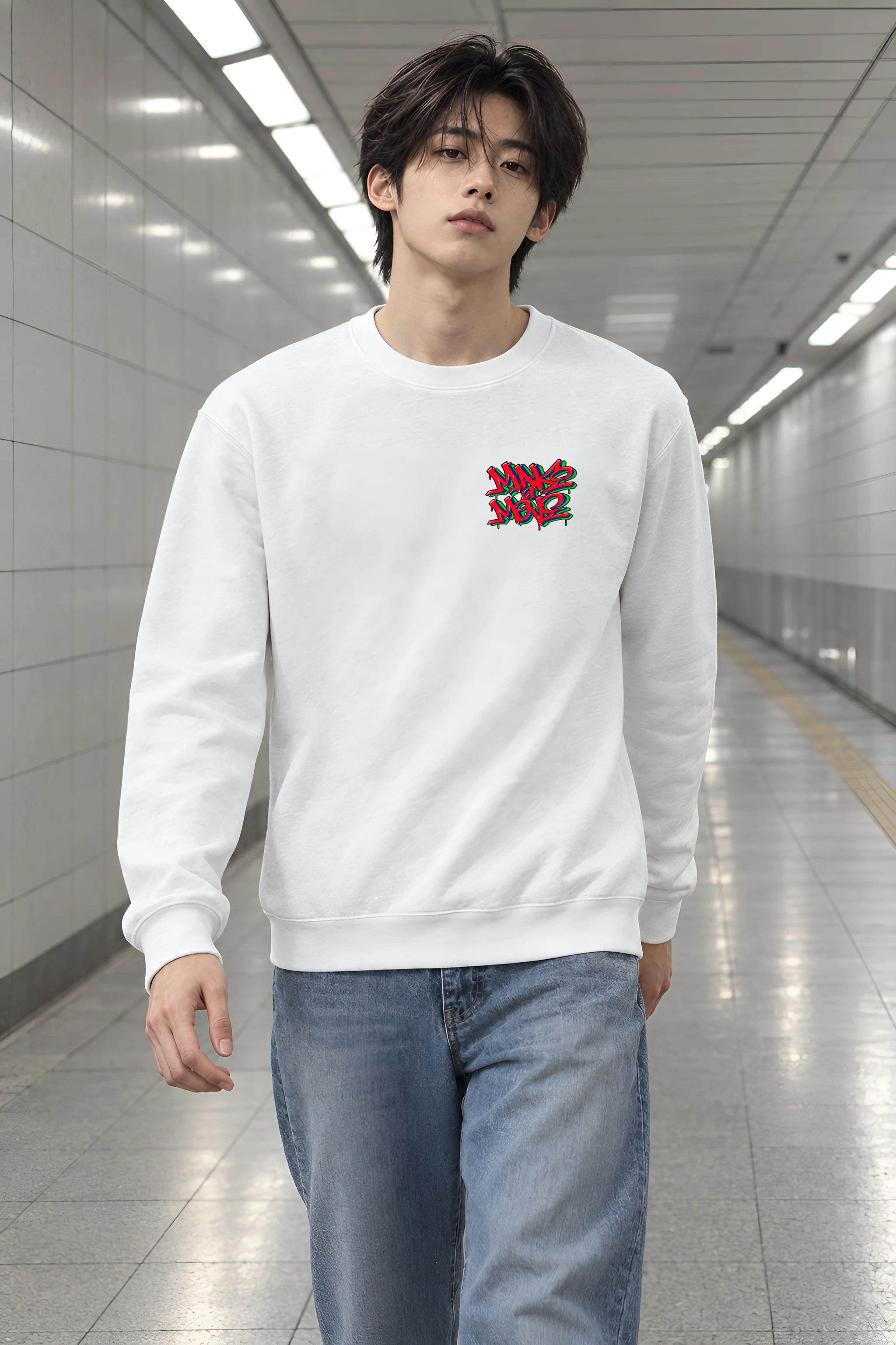 "One Hand Breakdancer" 1 Crewneck Sweatshirt