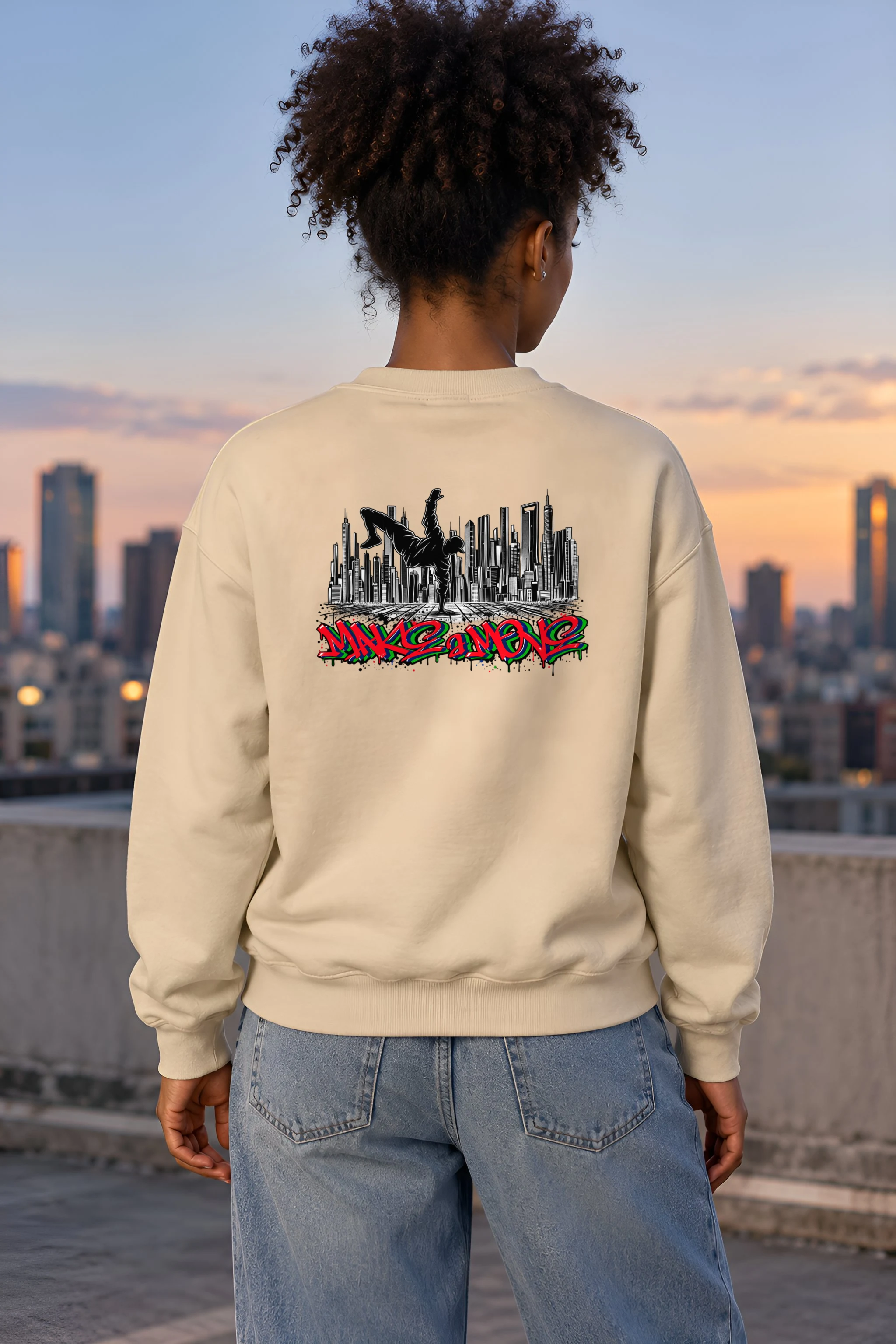 "One Hand Breakdancer" 1 Crewneck Sweatshirt