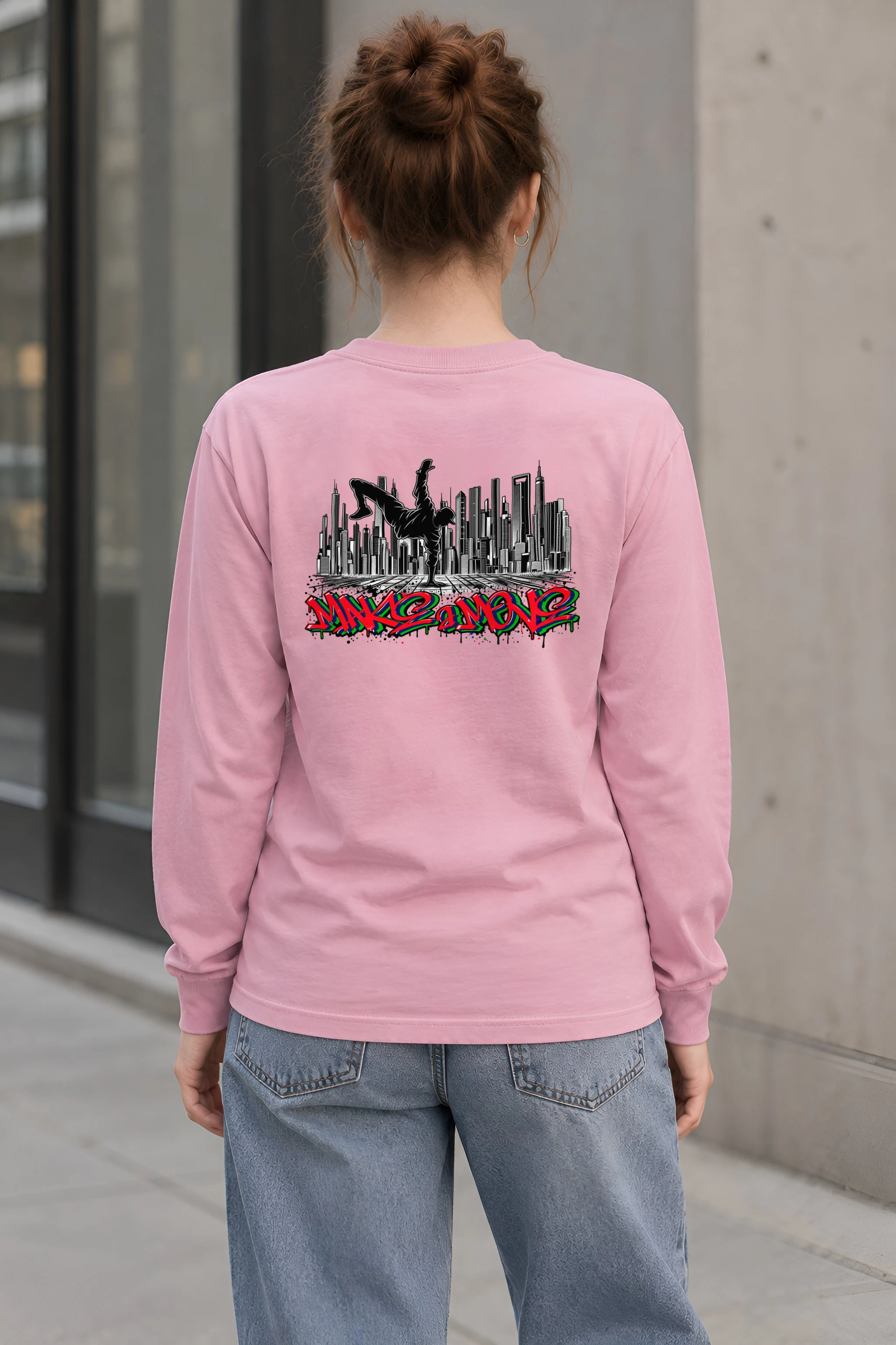 "One Hand Breakdancer" Unisex Longsleeve T-shirt