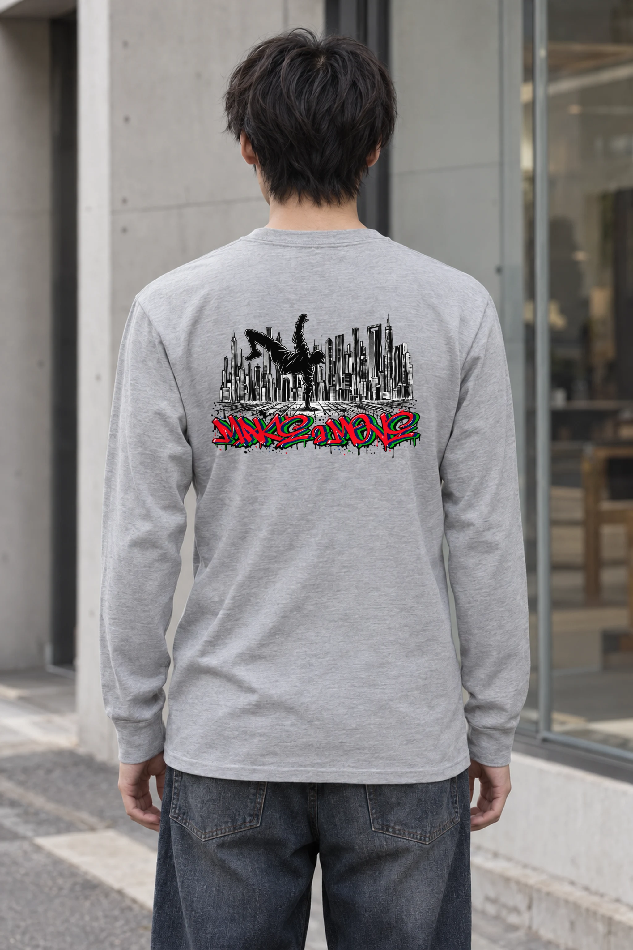 "One Hand Breakdancer" Unisex Longsleeve T-shirt