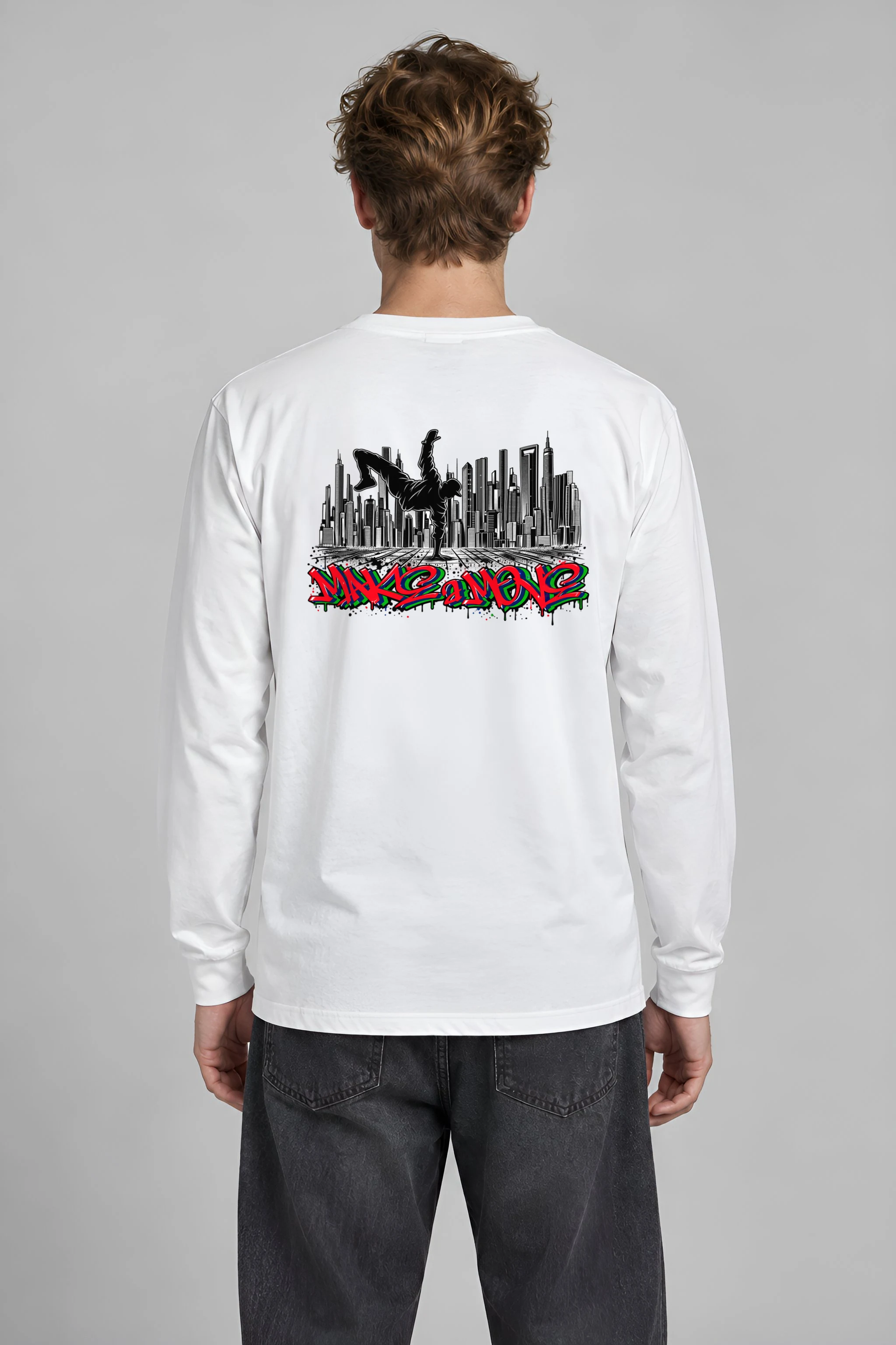 "One Hand Breakdancer" Unisex Longsleeve T-shirt