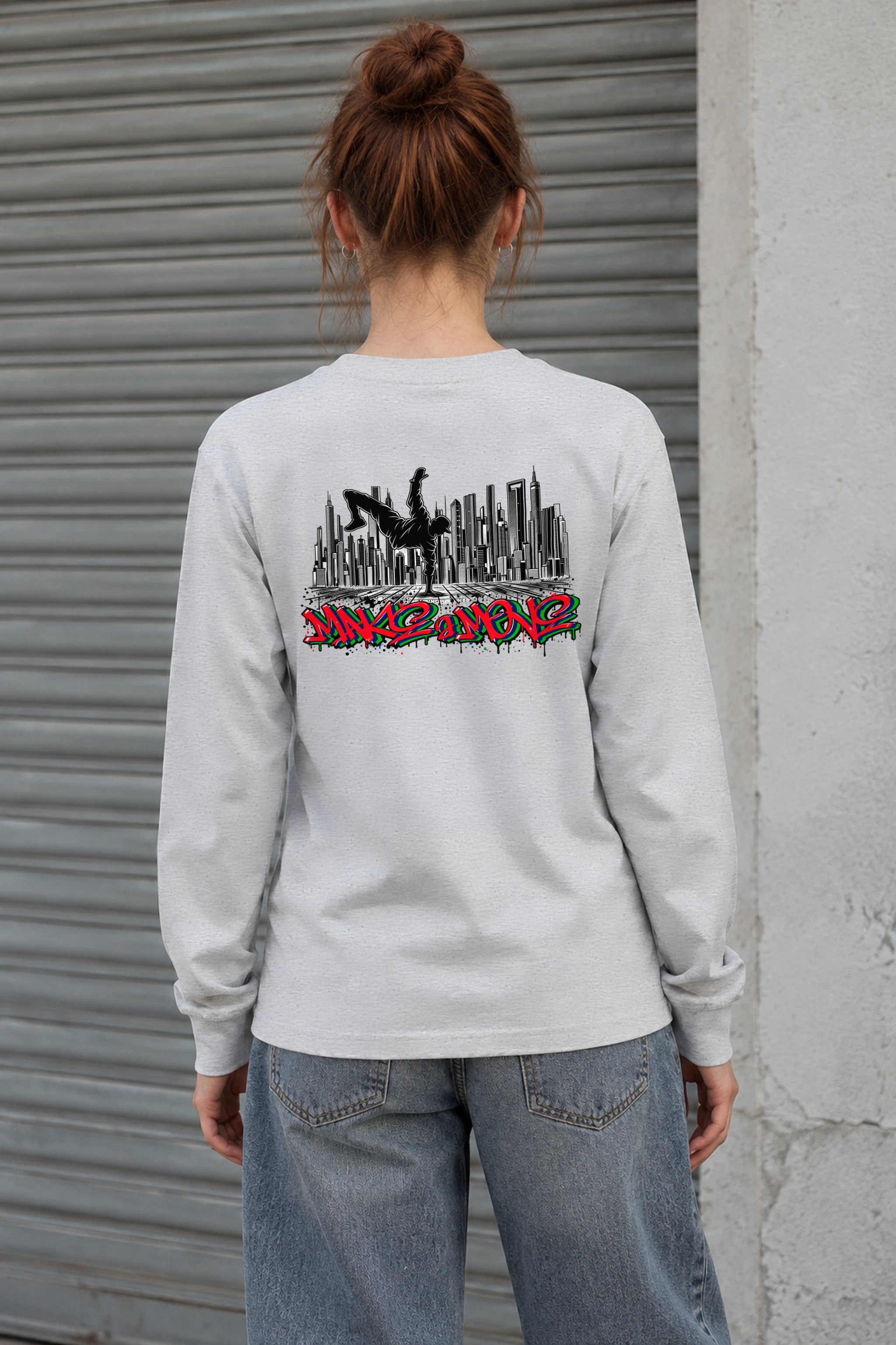 "One Hand Breakdancer" Unisex Longsleeve T-shirt