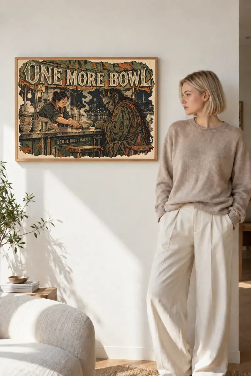 “One More Bowl” Premium Wooden Framed Poster · Landscape