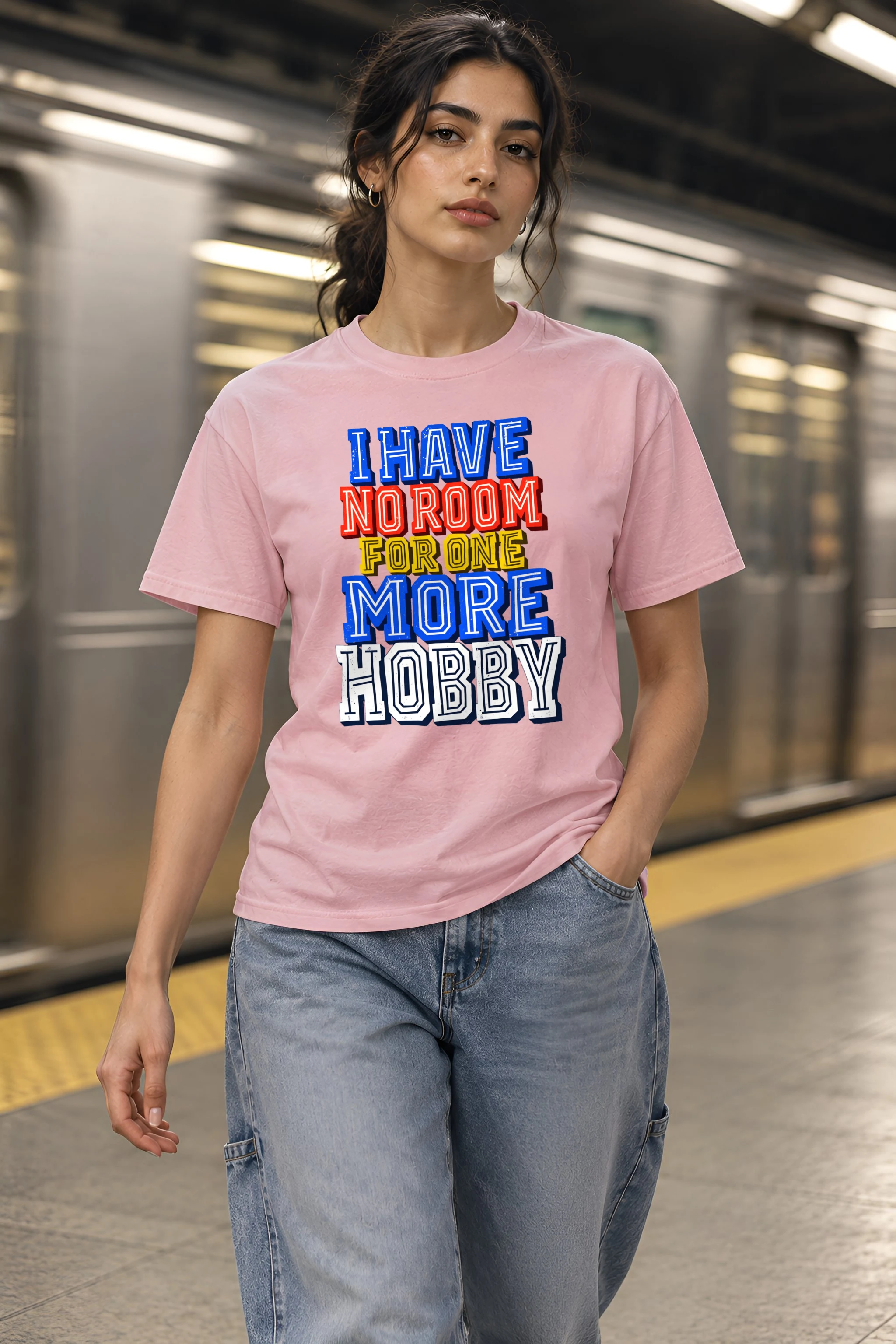 "One More Hobby" Heavyweight Unisex Crewneck T-shirt