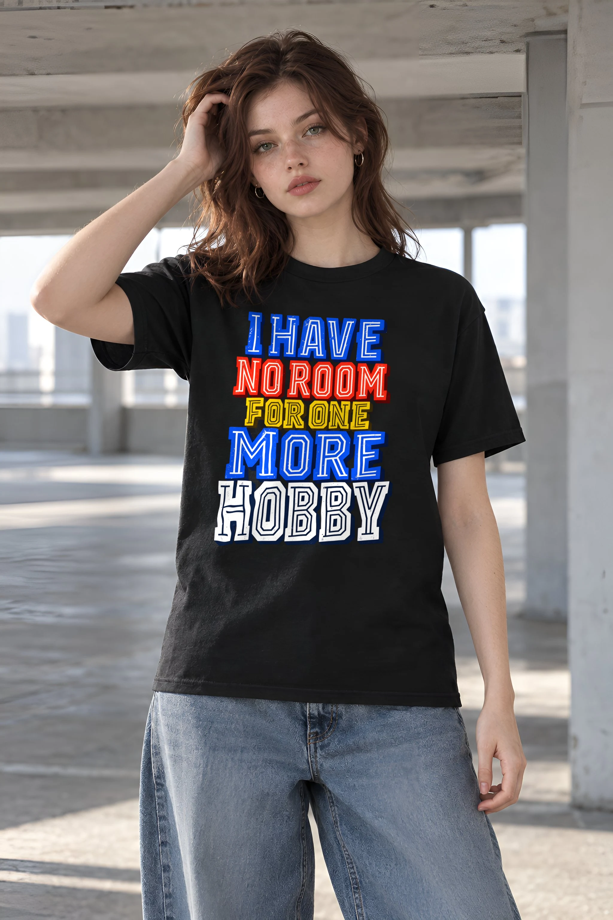 "One More Hobby" Heavyweight Unisex Crewneck T-shirt