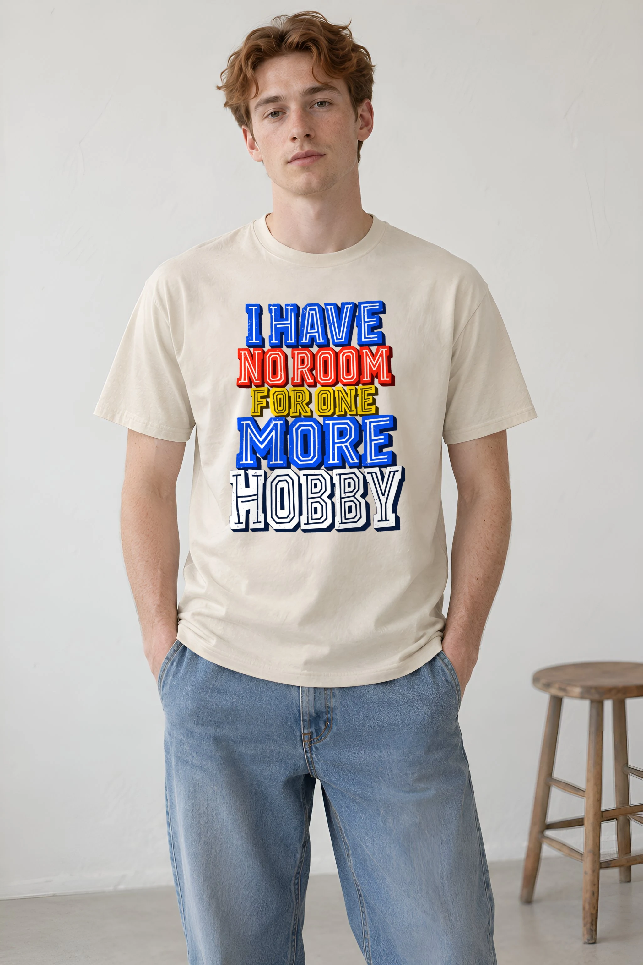 "One More Hobby" Heavyweight Unisex Crewneck T-shirt