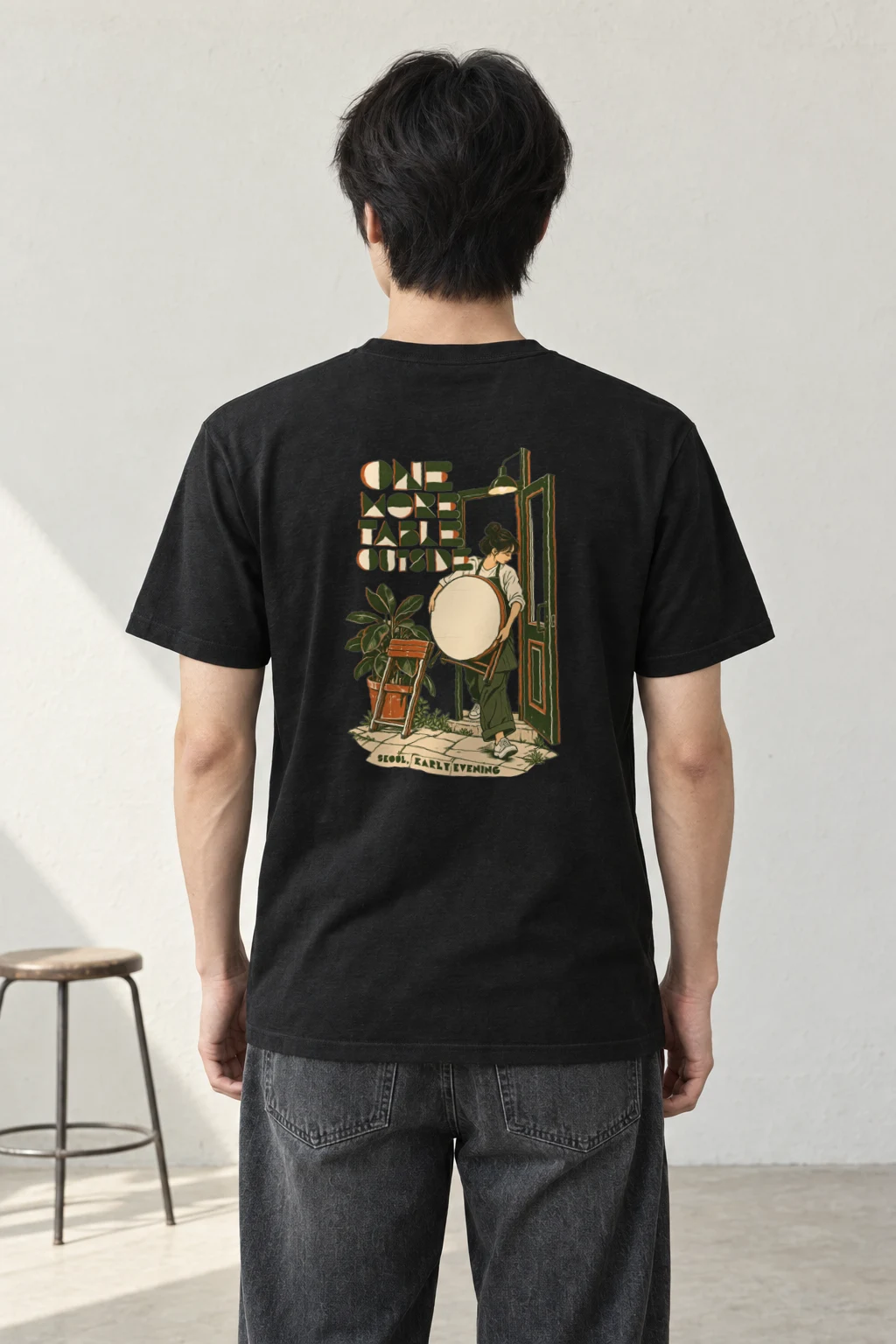 "One More Table Outside" Heavyweight Unisex Crewneck T-shirt