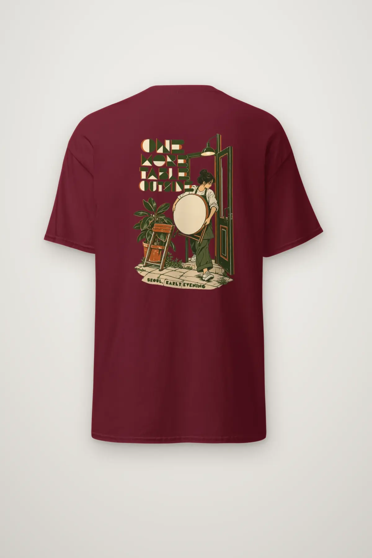 "One More Table Outside" Heavyweight Unisex Crewneck T-shirt