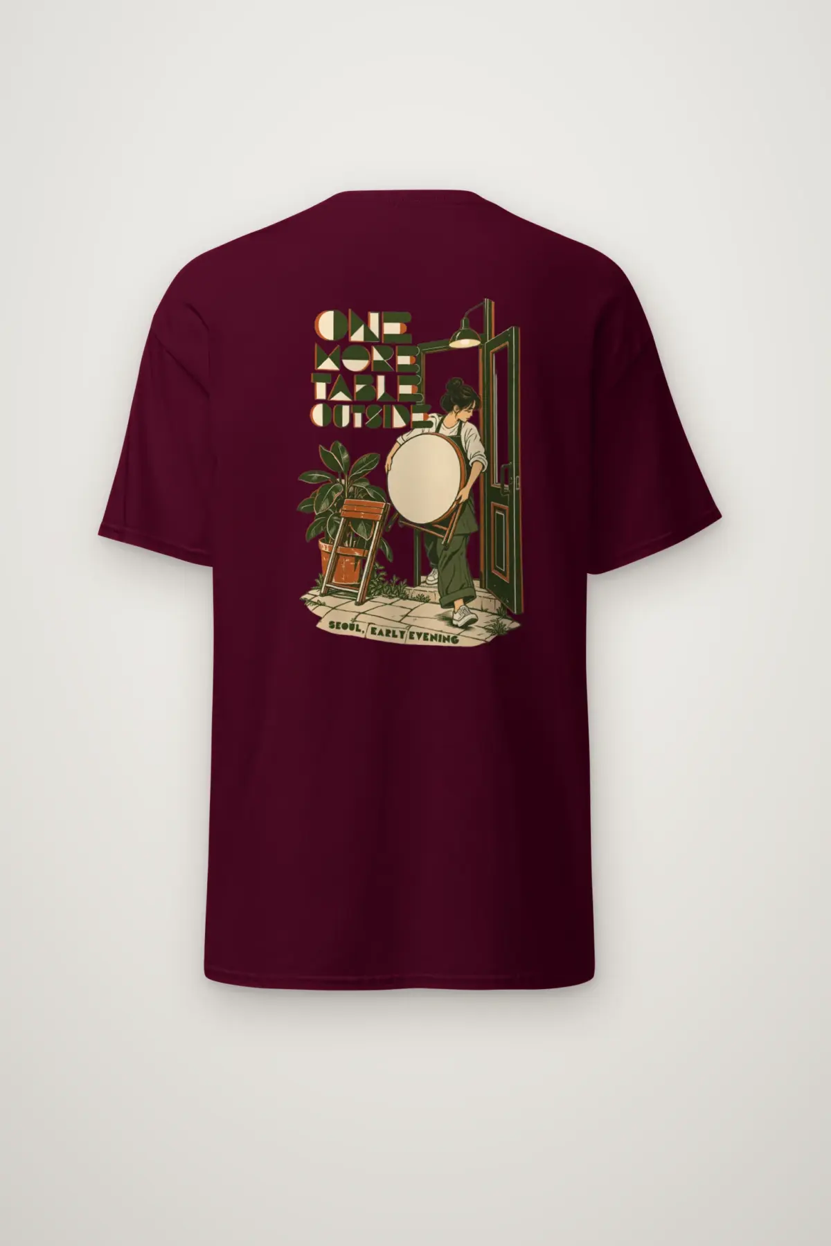 "One More Table Outside" Heavyweight Unisex Crewneck T-shirt