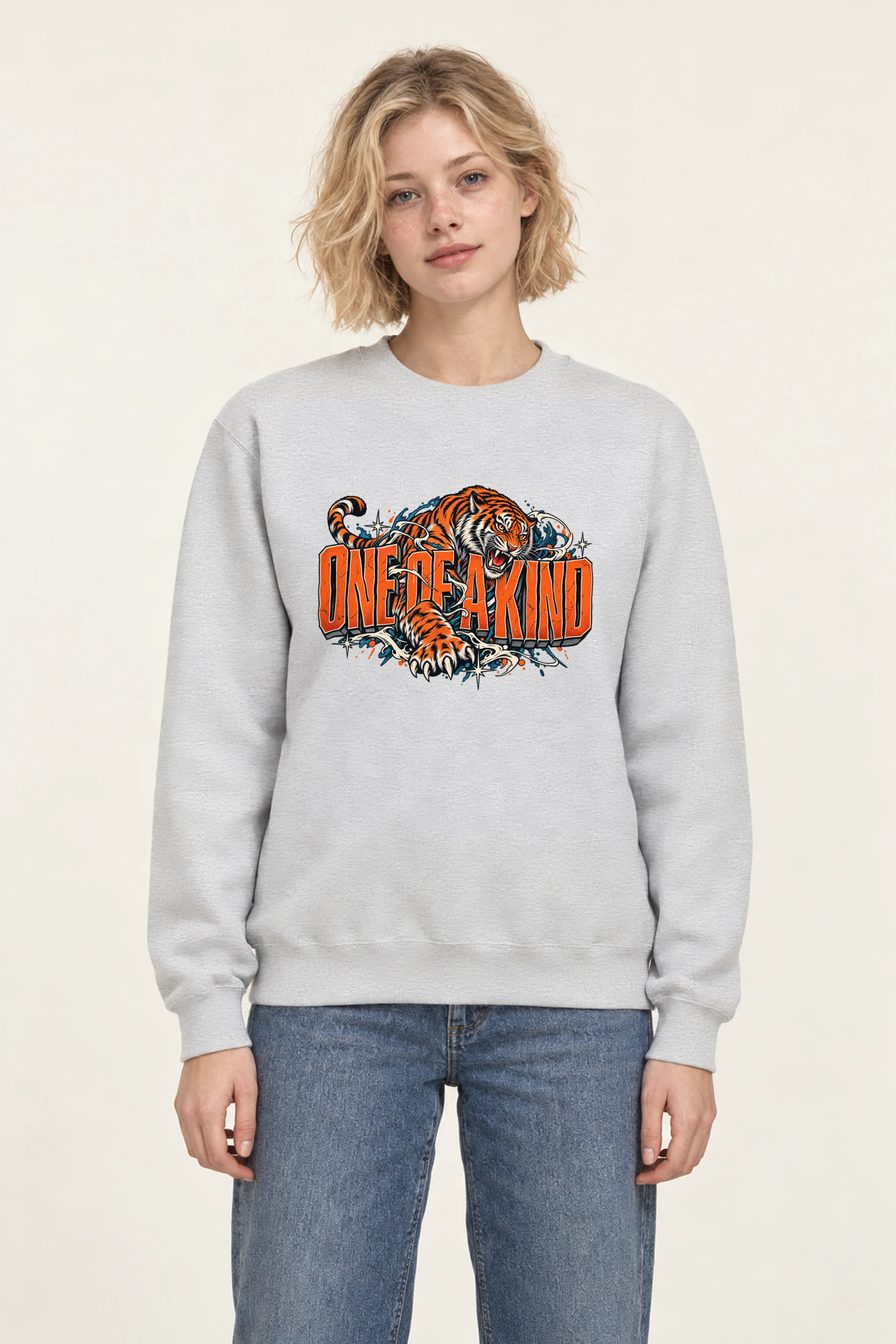"One Of A Kind Tiger" 1 Crewneck Sweatshirt