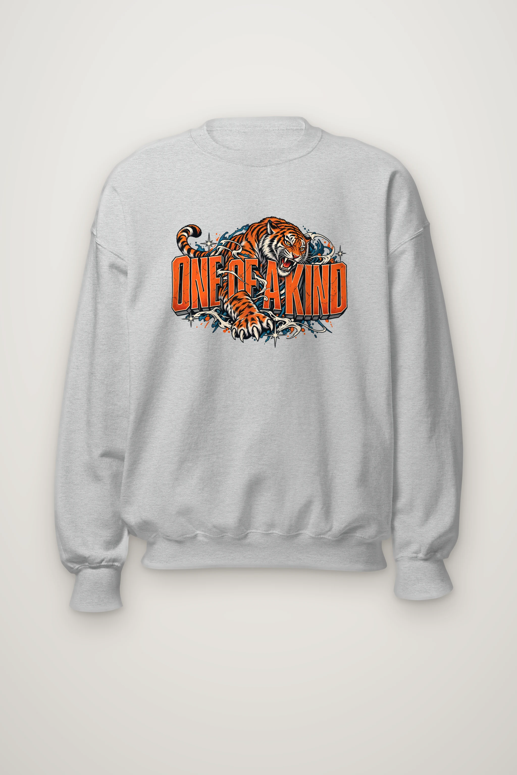 "One Of A Kind Tiger" Heavy Blend Unisex Crewneck Sweatshirt