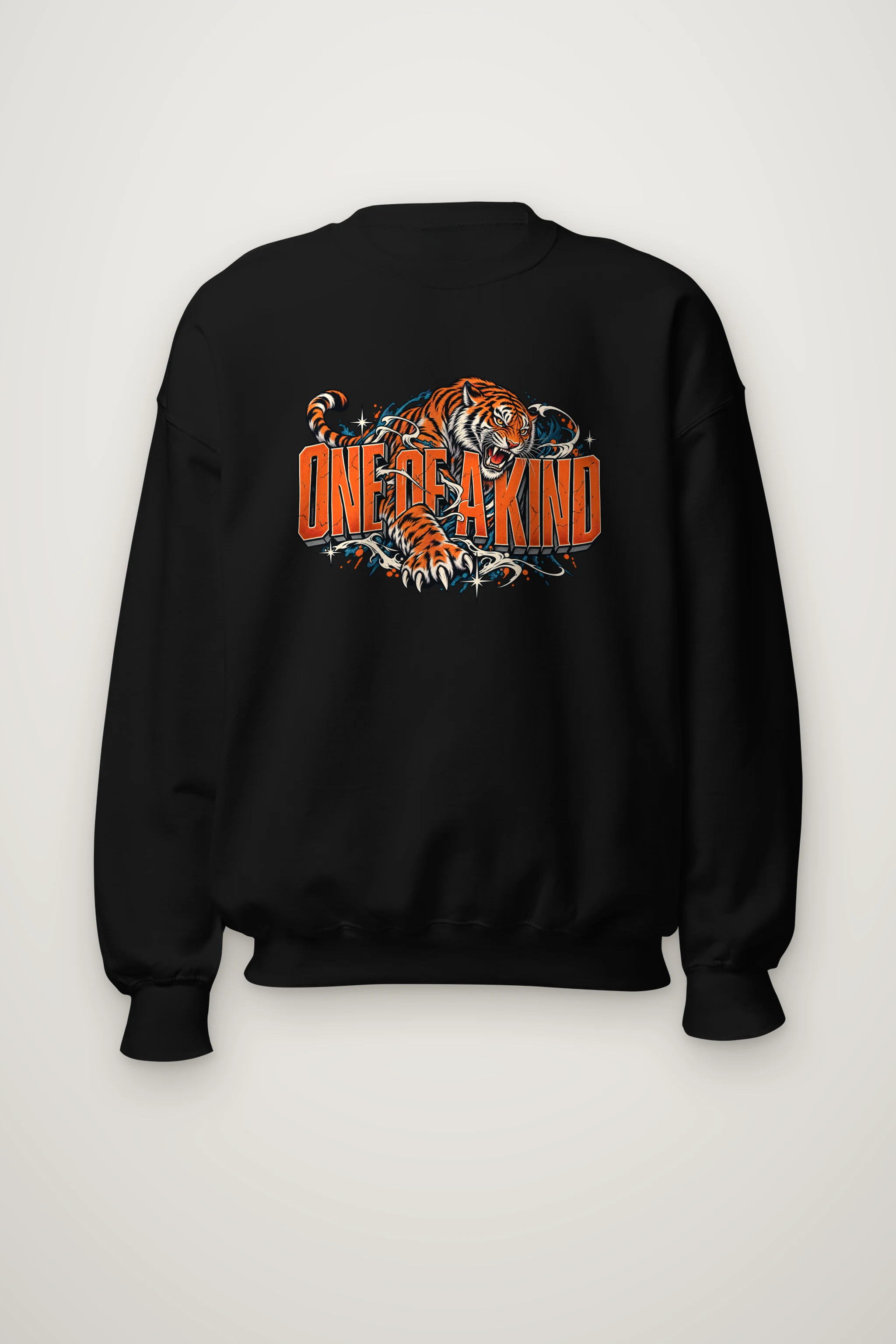 "One Of A Kind Tiger" Heavy Blend Unisex Crewneck Sweatshirt