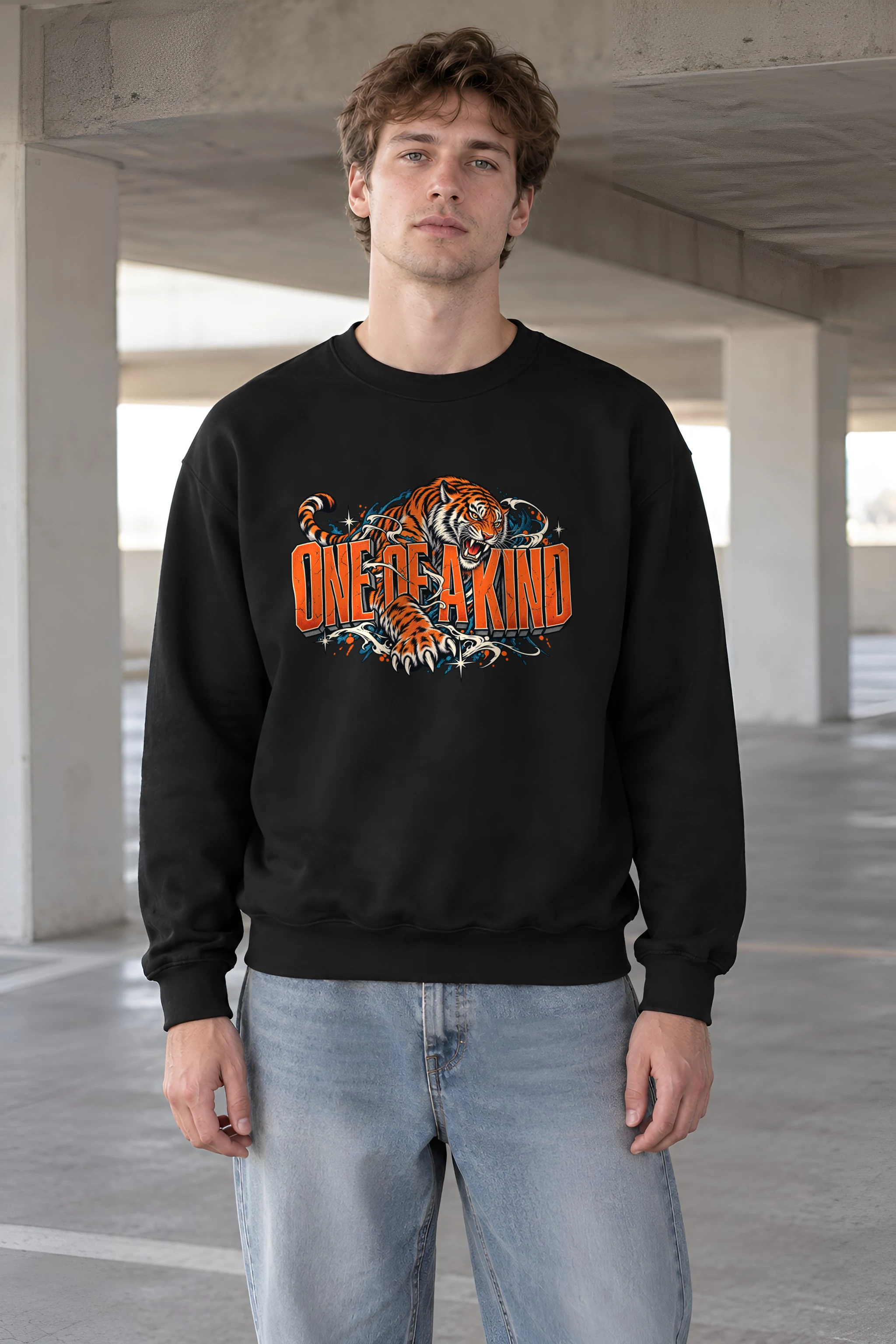 "One Of A Kind Tiger" 1 Crewneck Sweatshirt