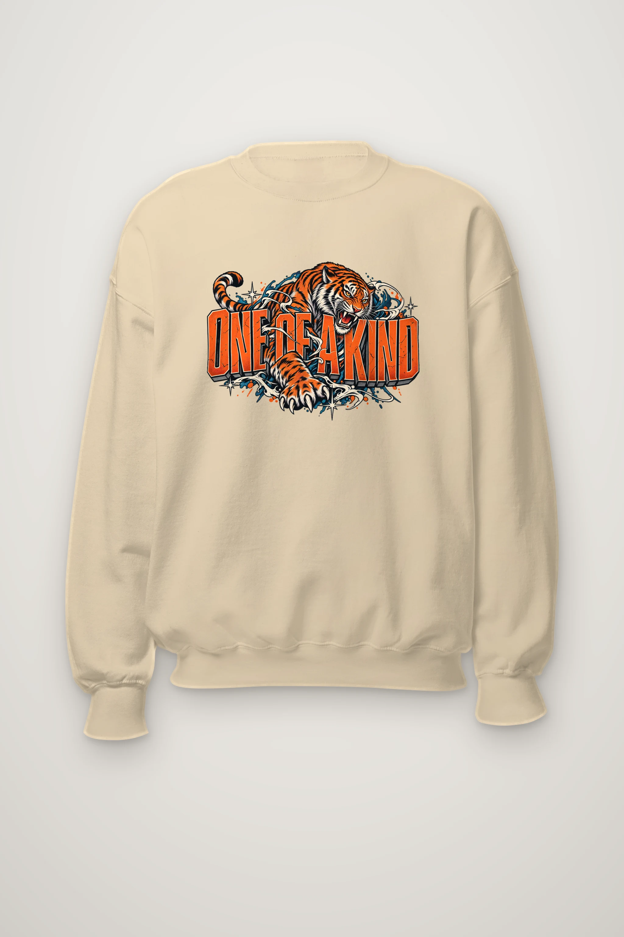 "One Of A Kind Tiger" Heavy Blend Unisex Crewneck Sweatshirt