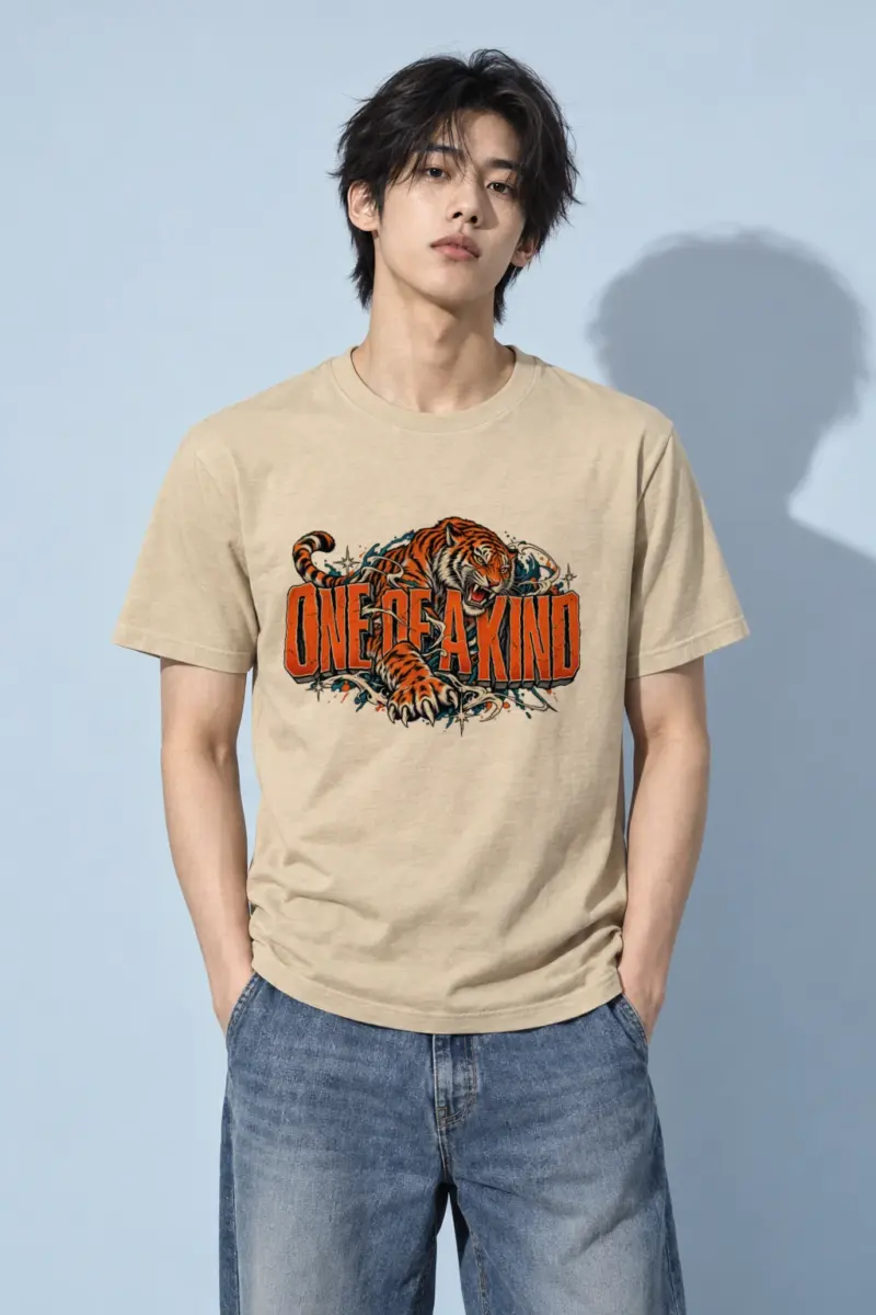 "Roaring Tiger Script" Heavyweight Unisex Crewneck T-shirt