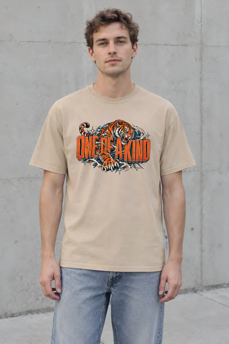 "Roaring Tiger Script" Heavyweight Unisex Crewneck T-shirt